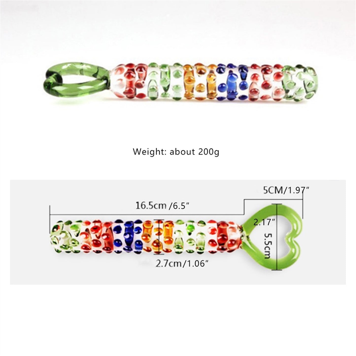 Colorful Point Glass Crystal Pearl Penis For Men A