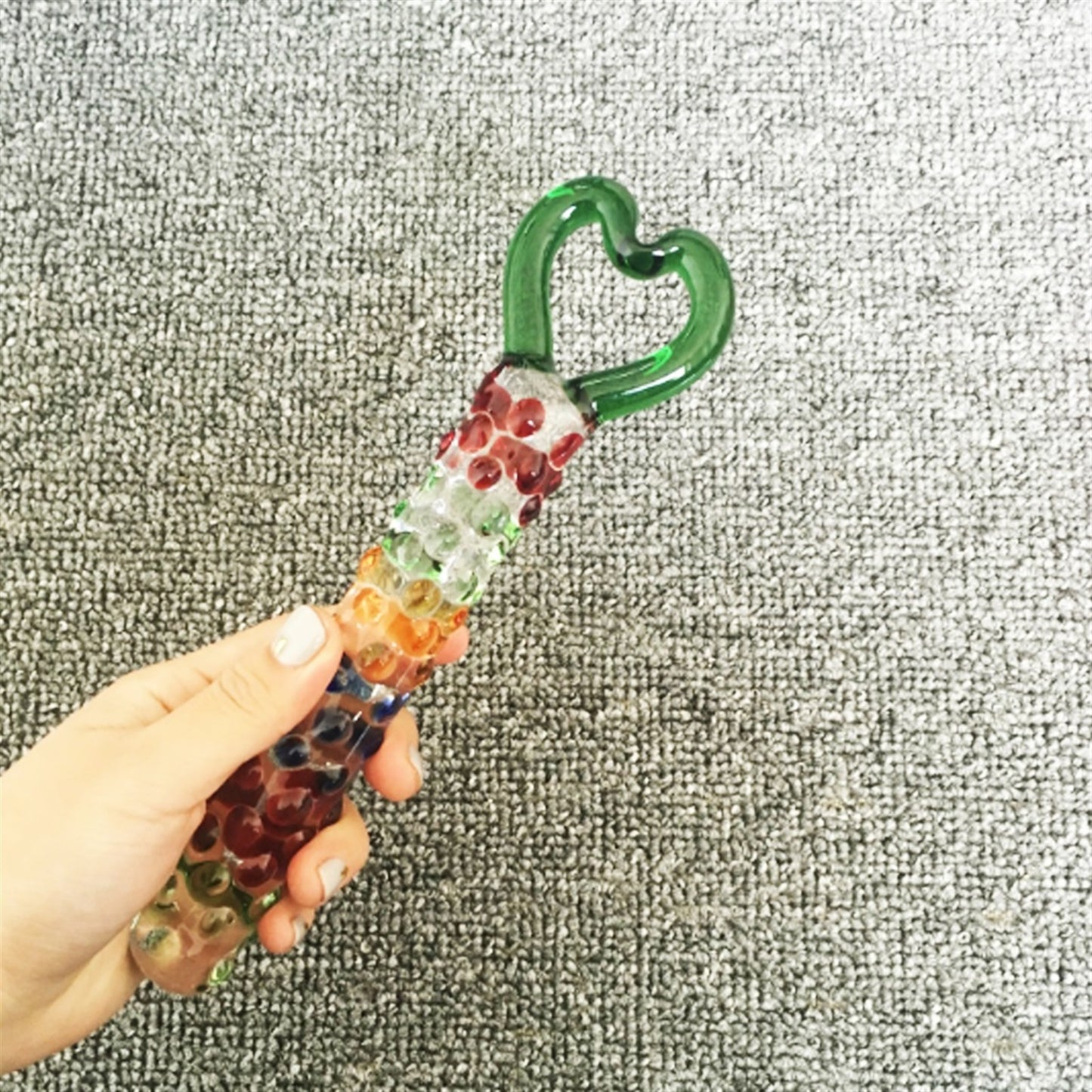 Colorful Point Glass Crystal Pearl Penis For Men A