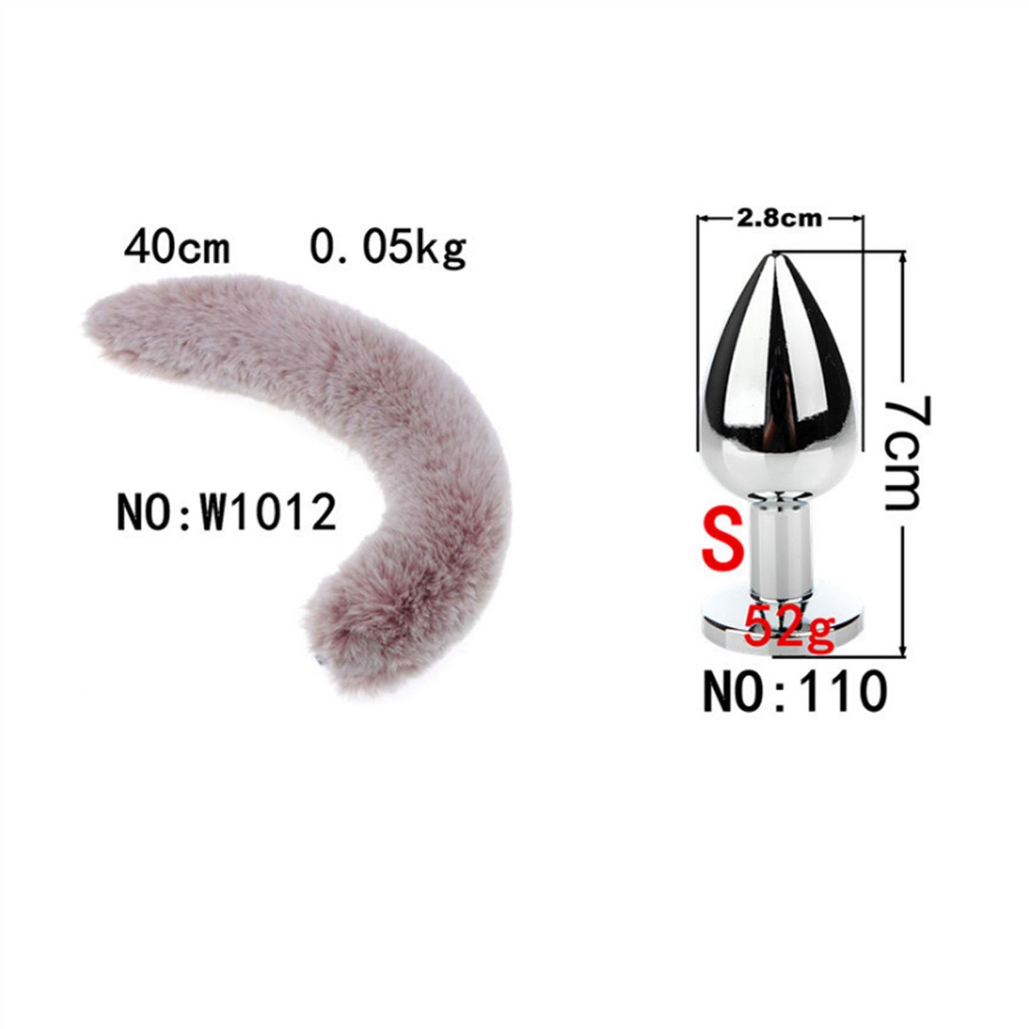Removable Imitation Fox Tail Anal Plug For Couple