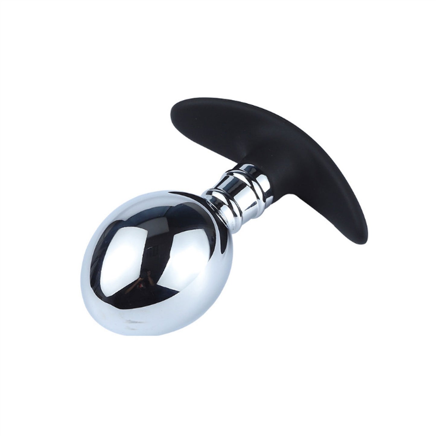 Metal Silicone Base Anus Plug Small Curved Masturb