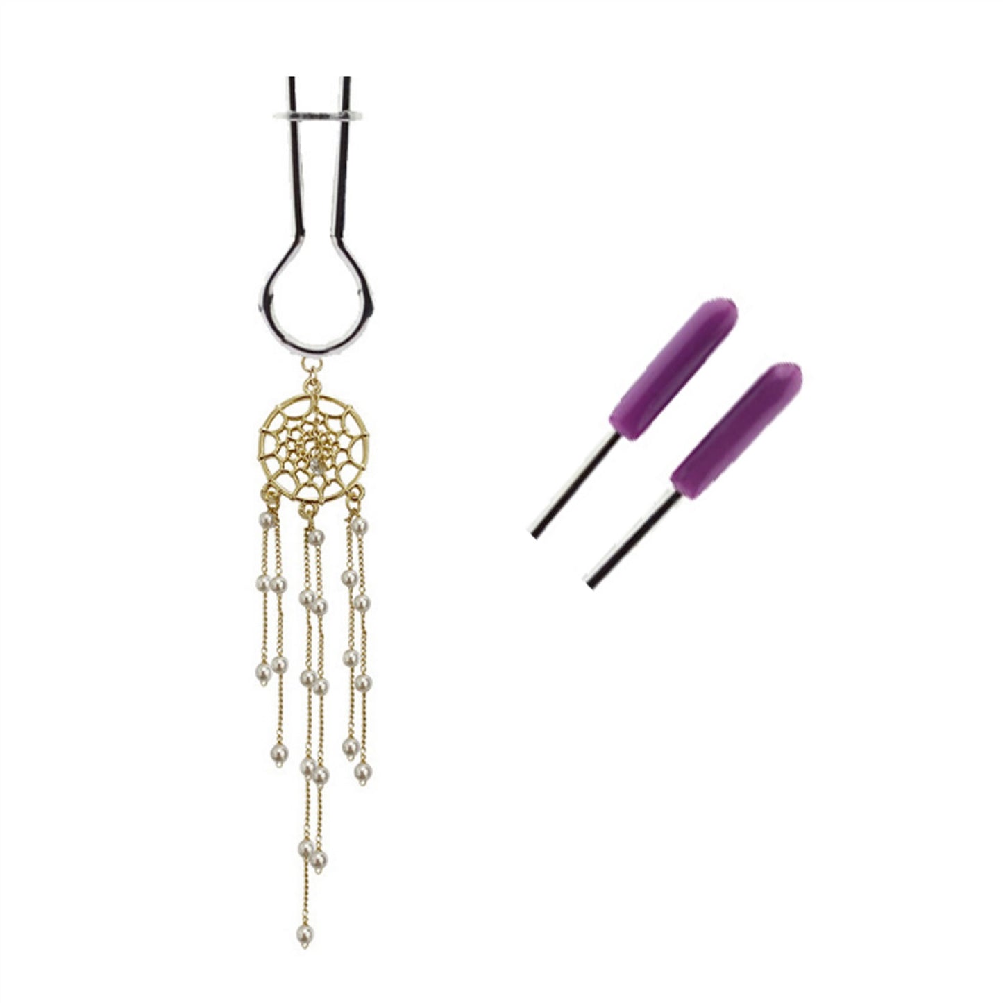 Purple Metal Clip Nipple Clamps With Screw Piercin
