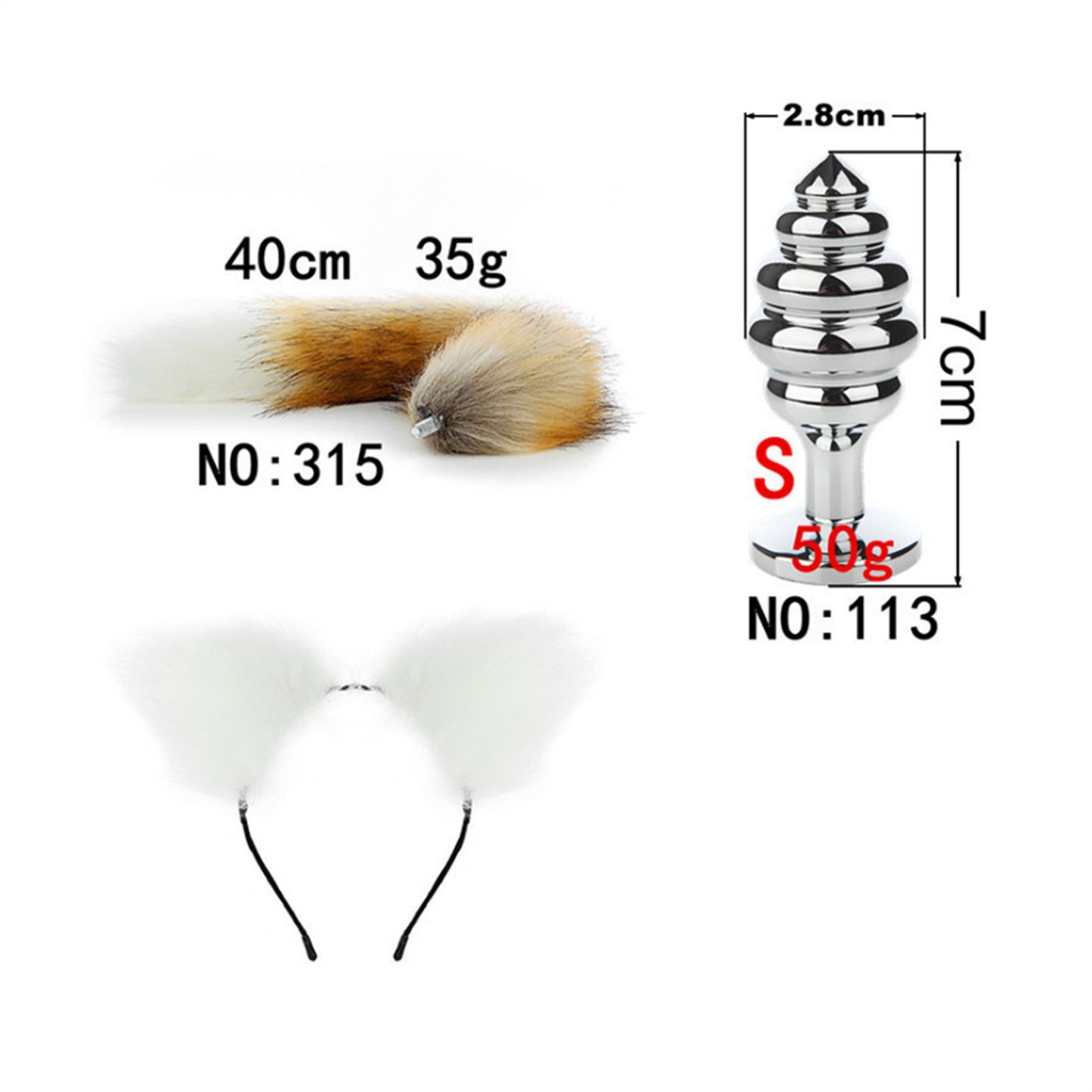 Faux Fox Tail Anal Plug Ear Hairpin Set Cosplay Ad