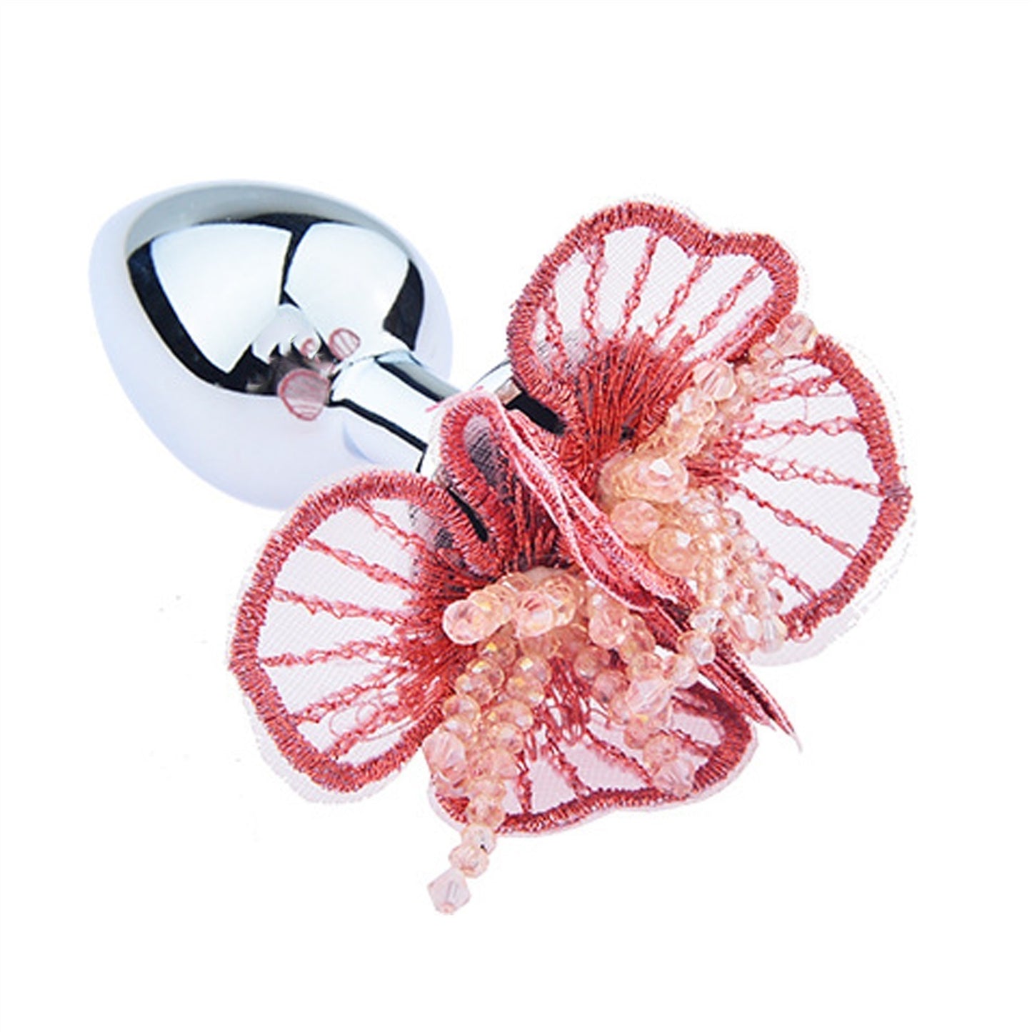 Adult Toy Flower Petal Bud Metal Anal Plug Ring Fo