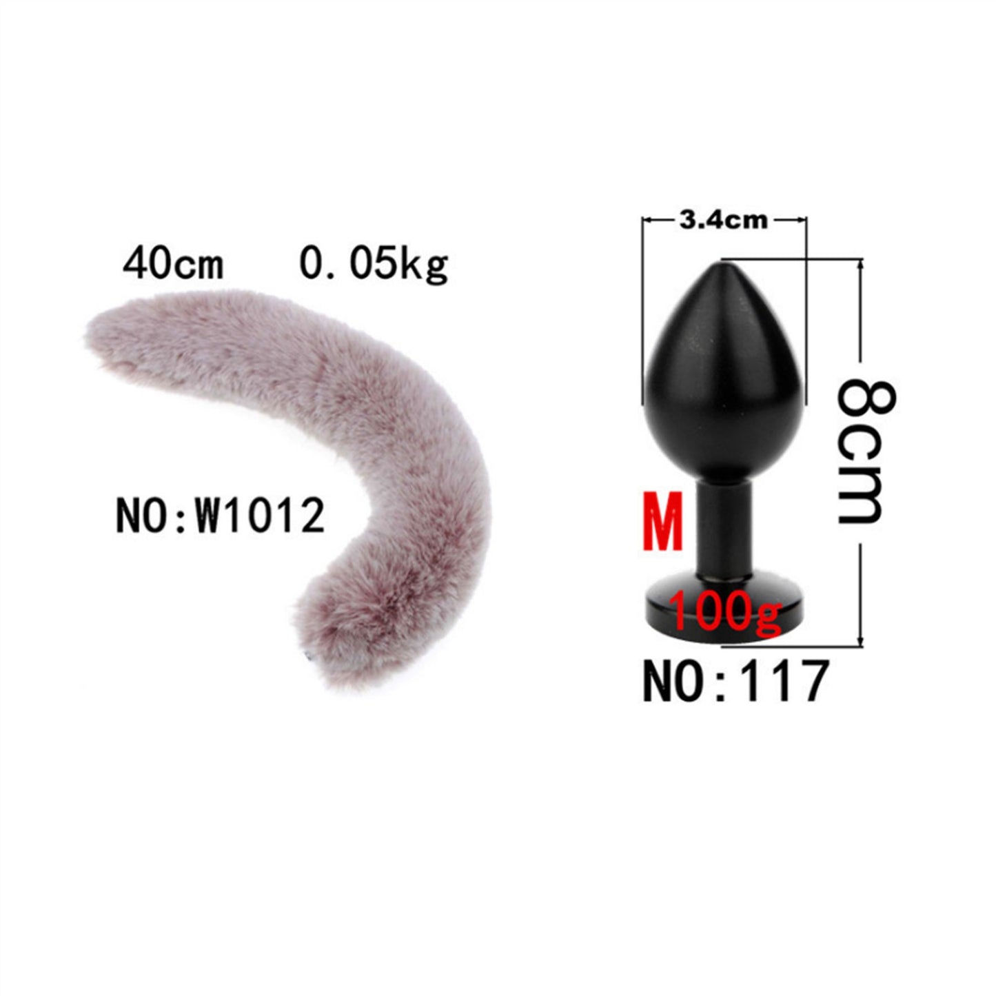 Removable Imitation Fox Tail Anal Plug For Couple