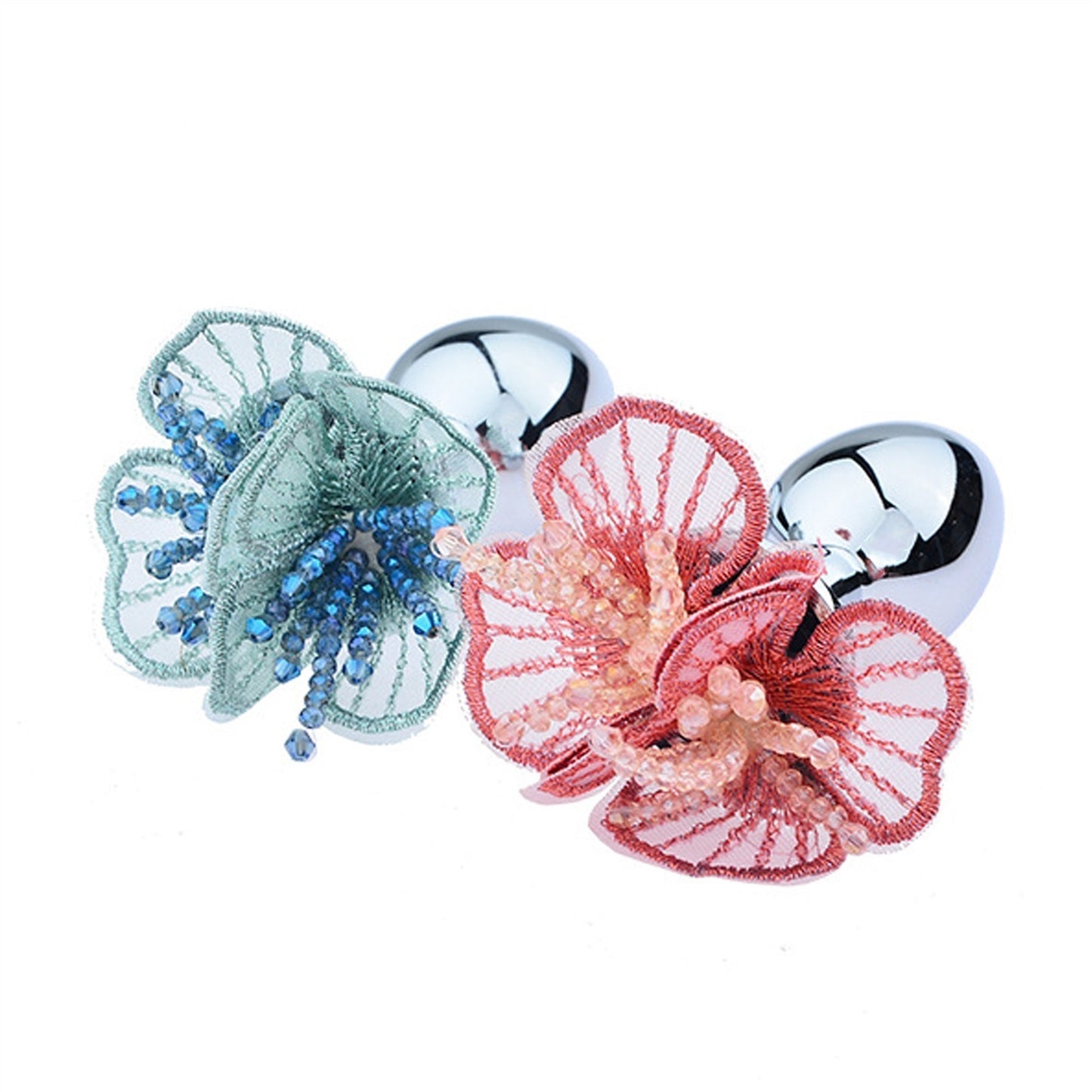 Adult Toy Flower Petal Bud Metal Anal Plug Ring Fo