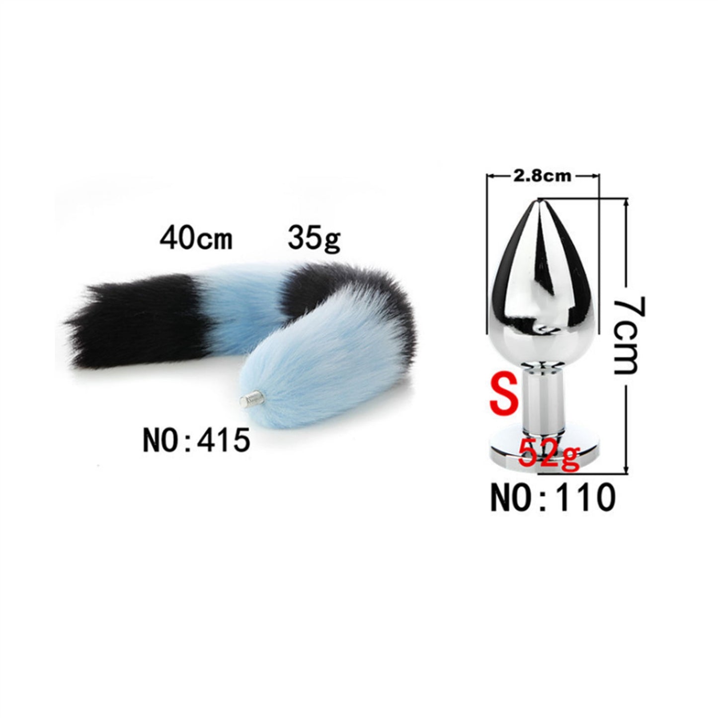 Removable Imitation Fox Tail Anal Plug For Couple