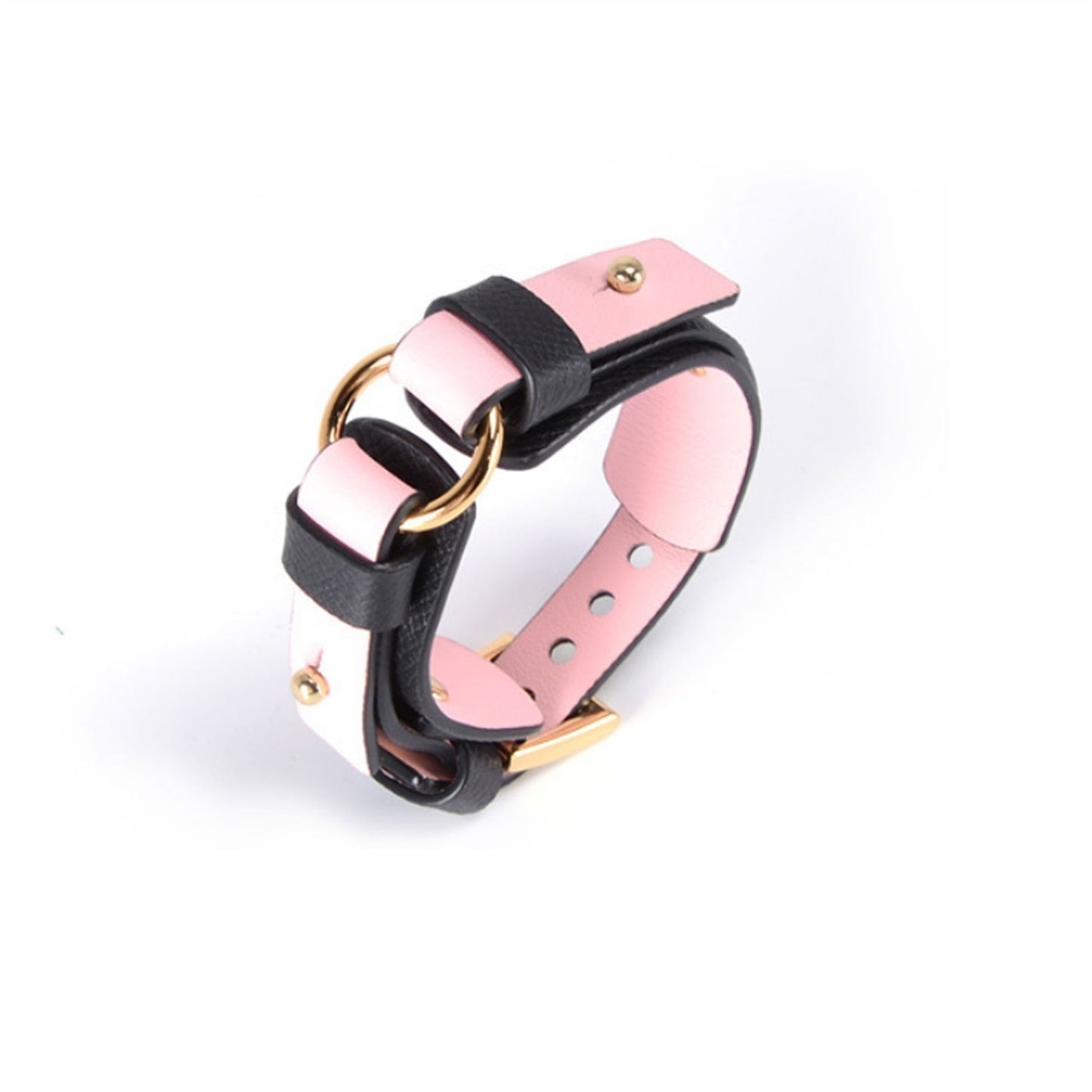 PU Leather Choker Collar Bracelet With Chain Adjus