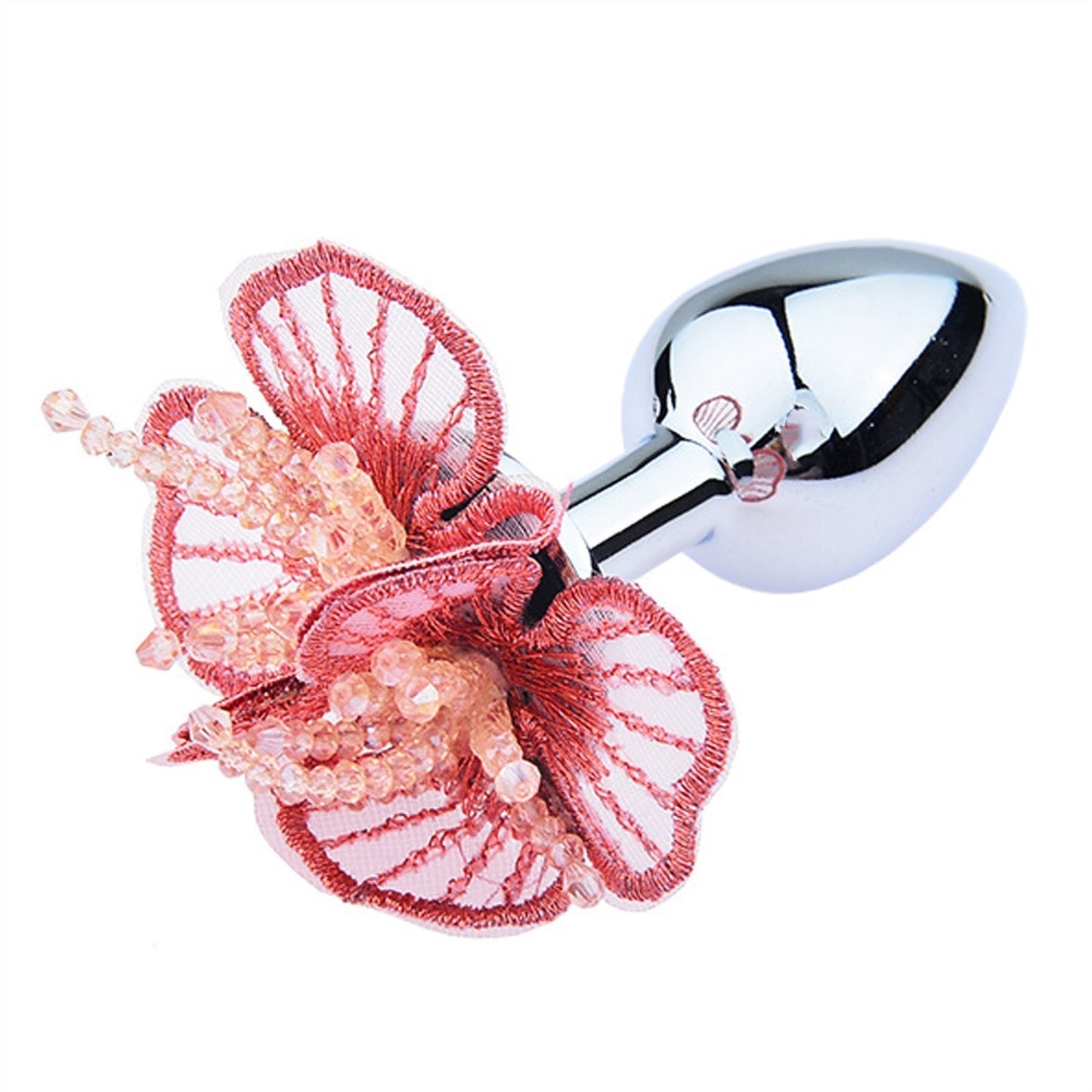 Adult Toy Flower Petal Bud Metal Anal Plug Ring Fo