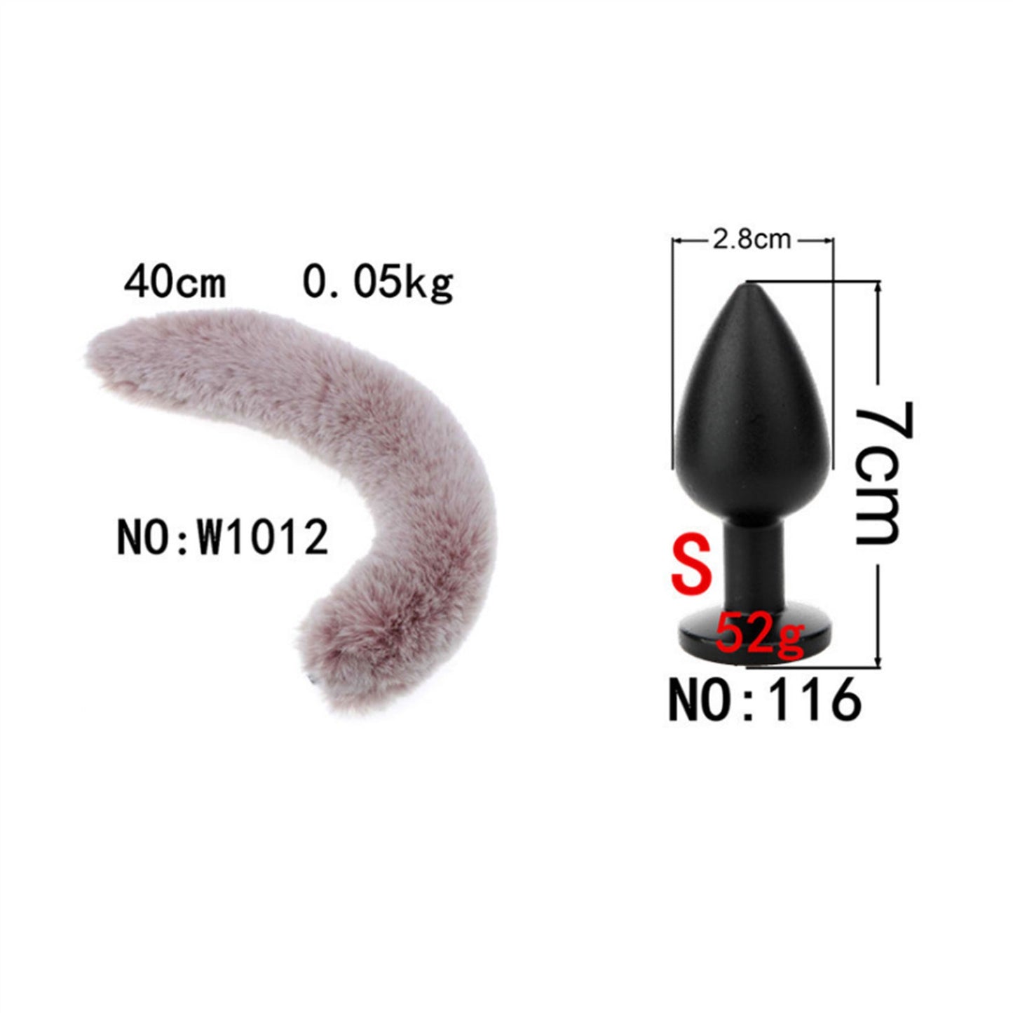 Removable Imitation Fox Tail Anal Plug For Couple