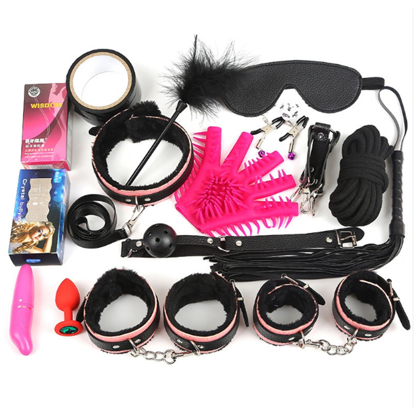 17-piece Set Bedding Toys Black PU Leather Horse W