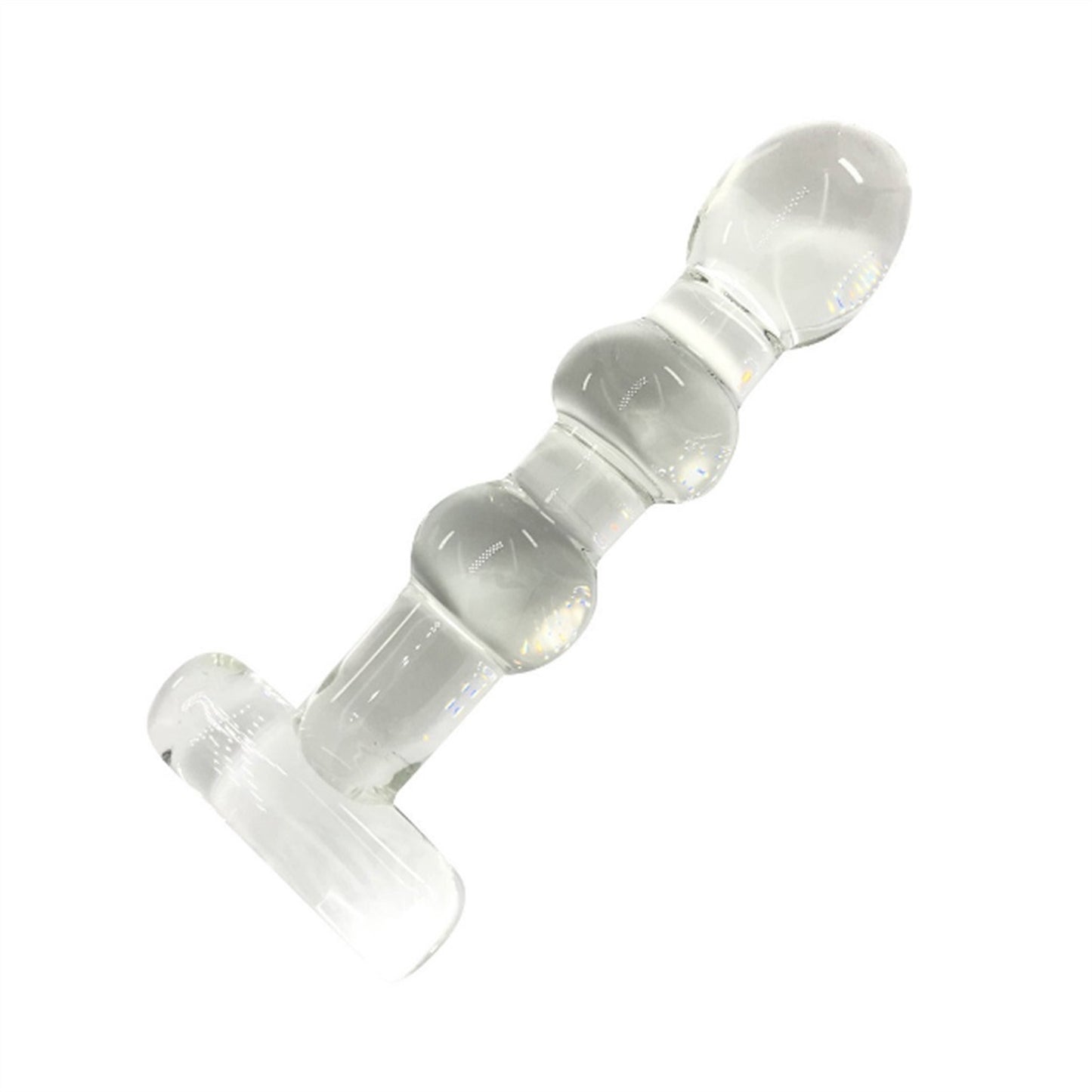 3 Balls Transparent Crystal Glass Anal Plug Back C