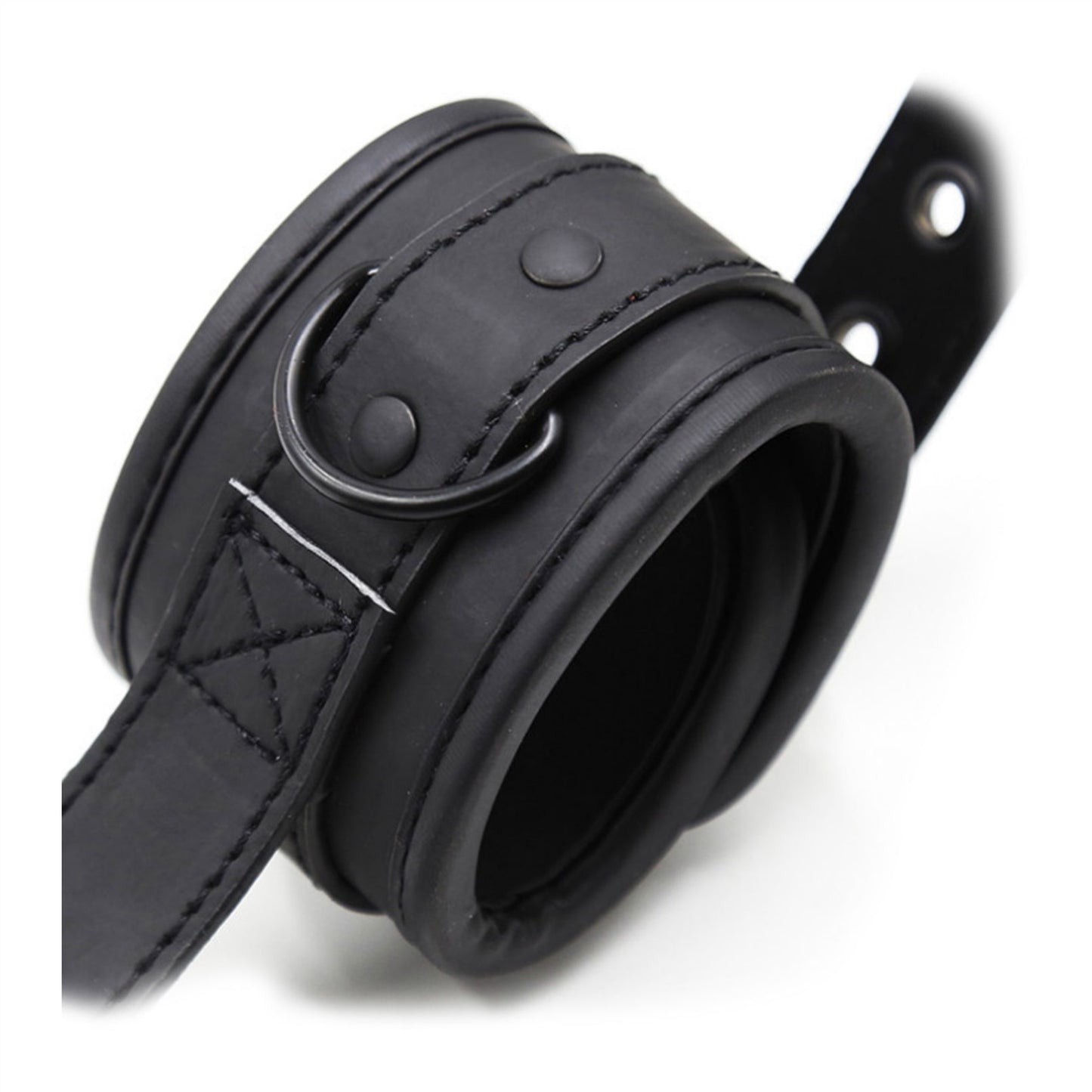 PU leather Handcuffs Gold Rivet Chain Cuff Punk Ro