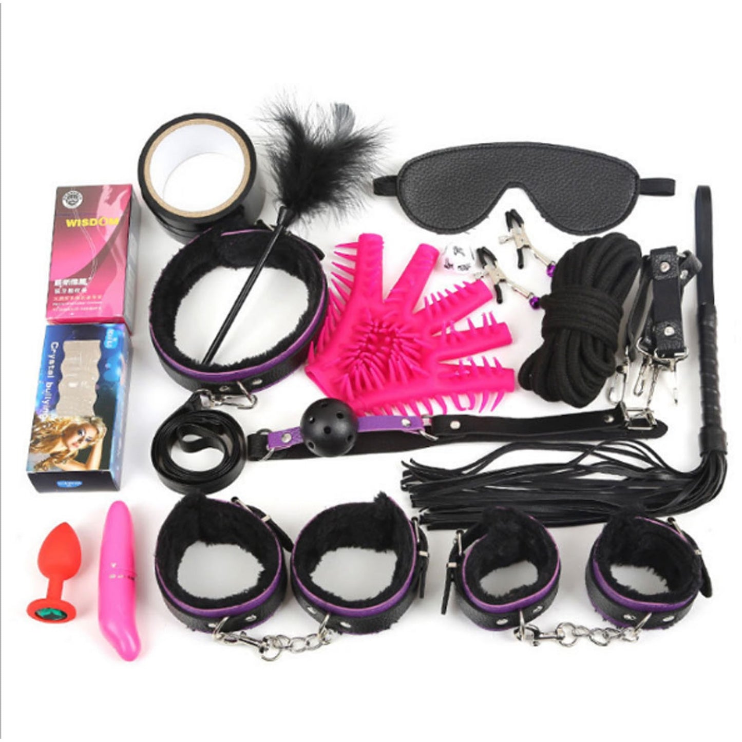 17-piece Set Bedding Toys Black PU Leather Horse W