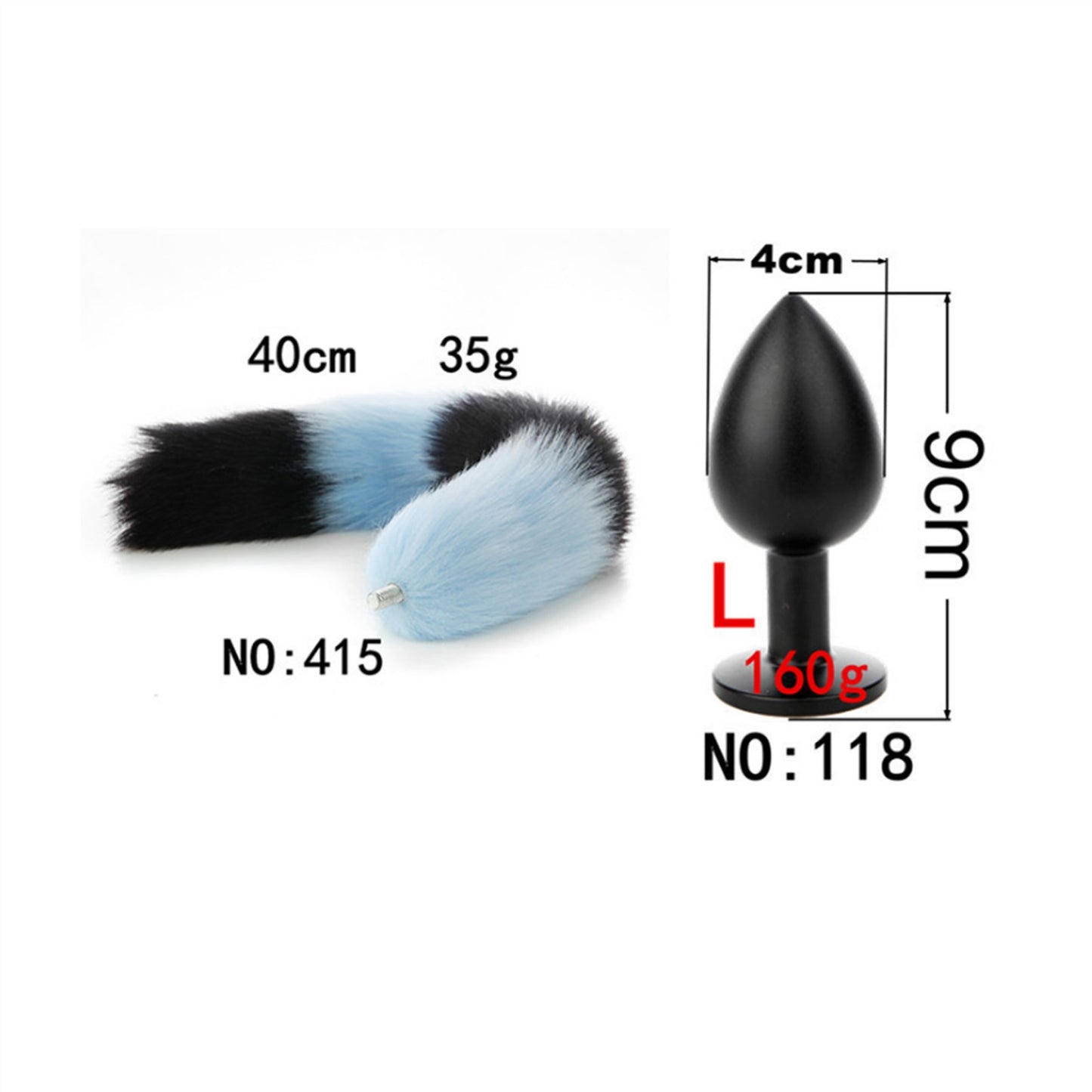 Removable Imitation Fox Tail Anal Plug For Couple