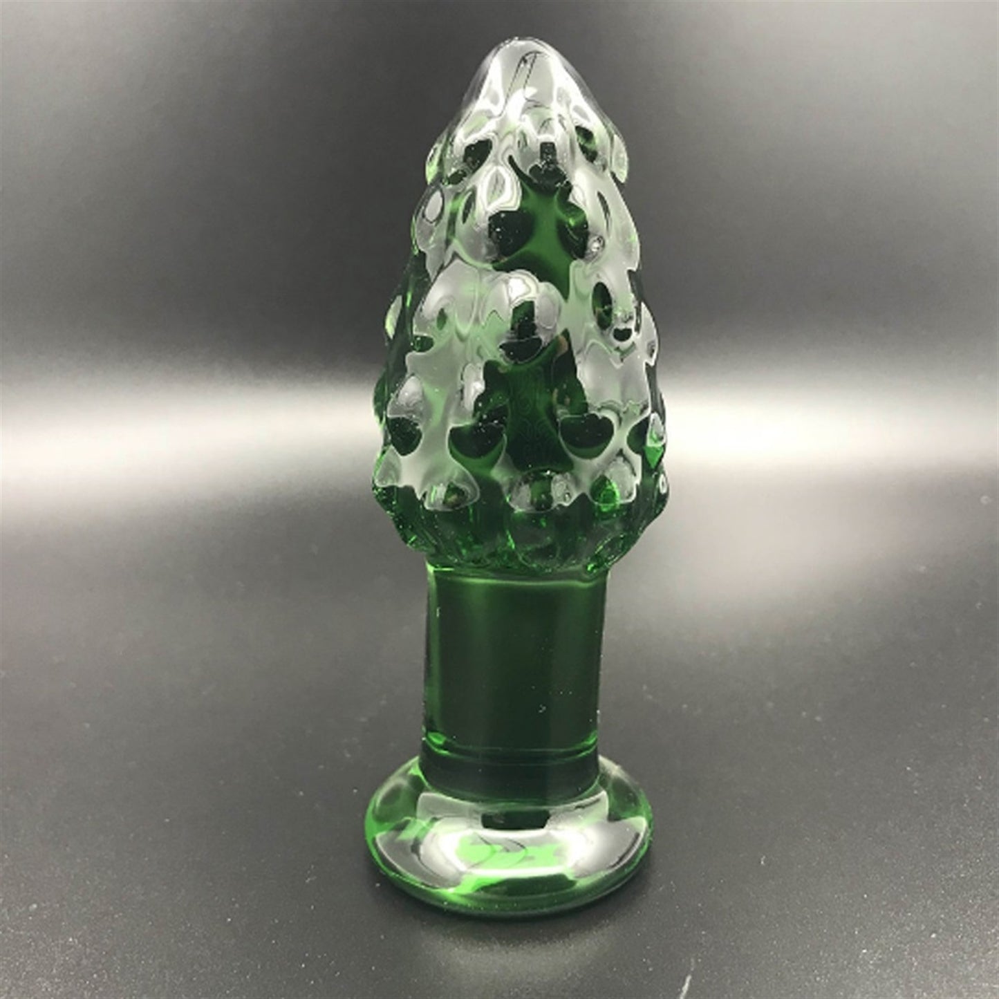 Green Cycas Crystal Glass Anal Plug for Men and Wo
