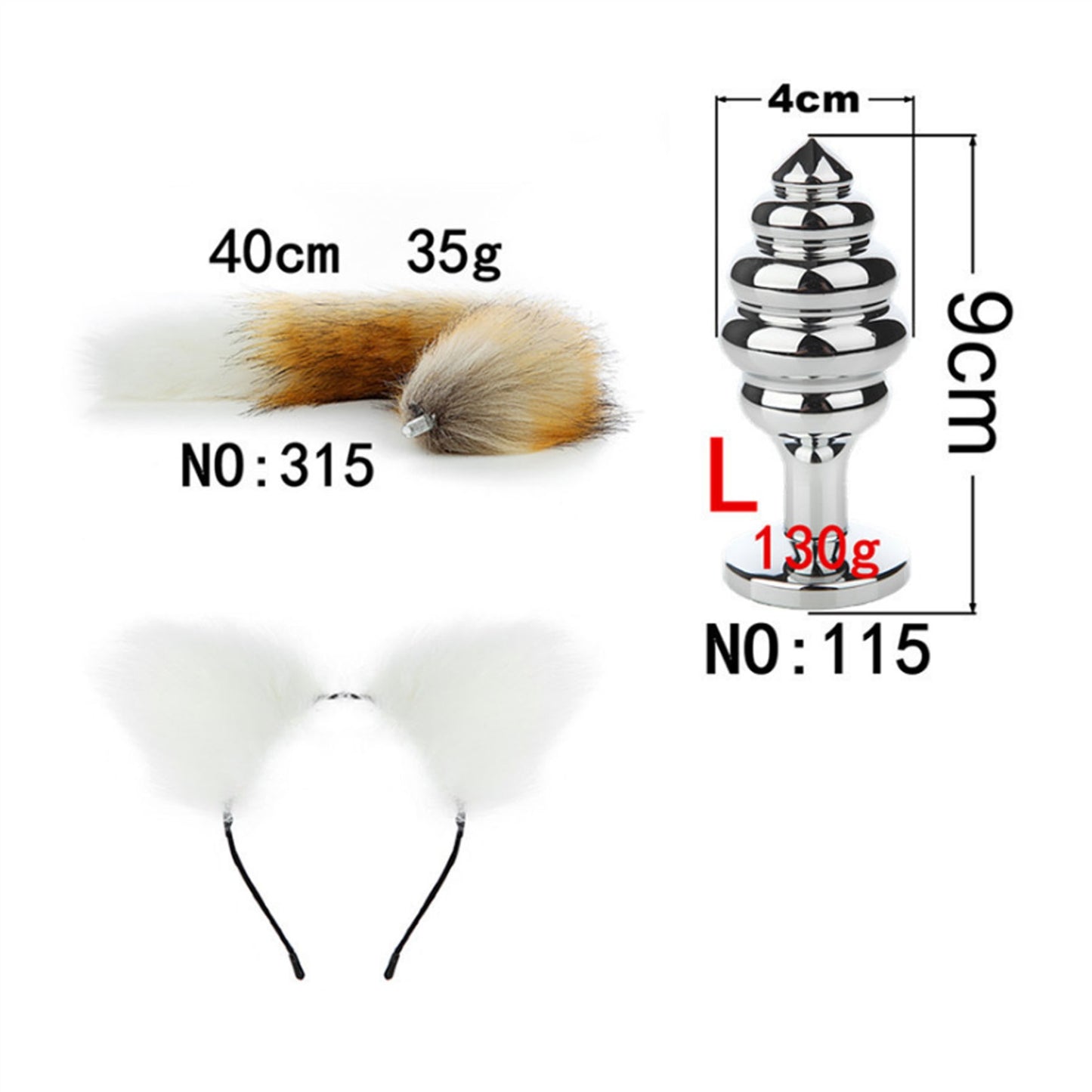 Faux Fox Tail Anal Plug Ear Hairpin Set Cosplay Ad