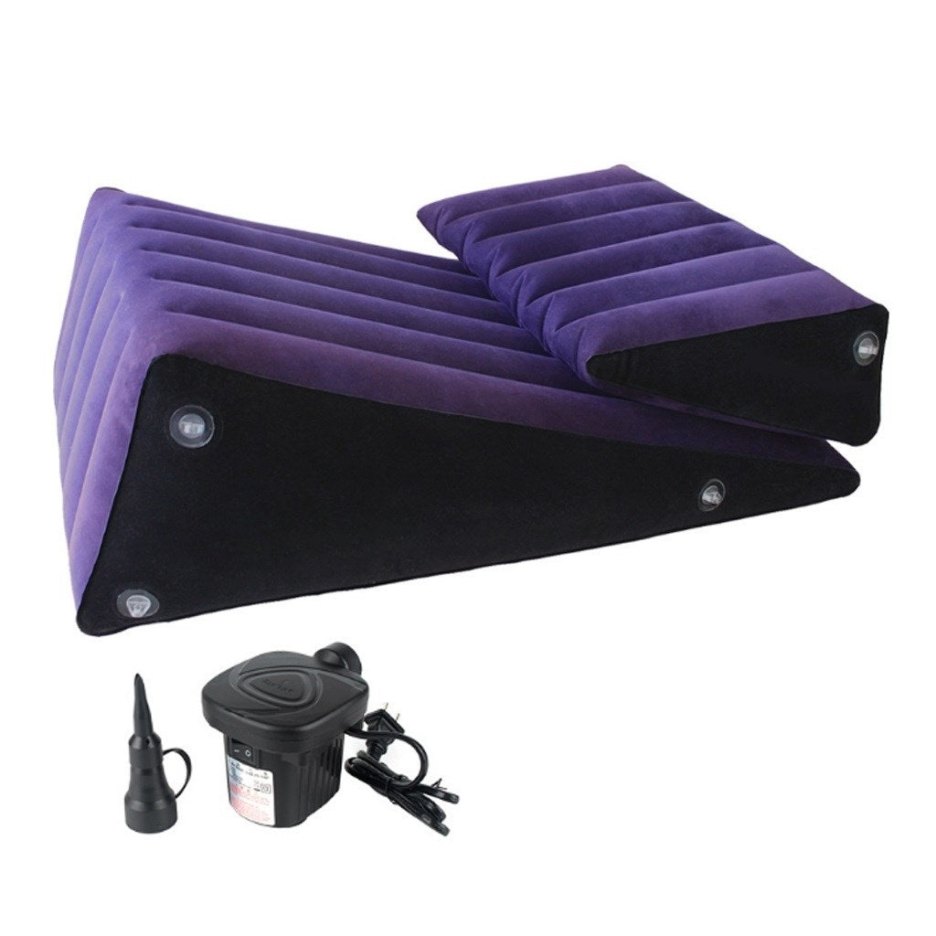 Inflatable Triangle Pillow PVC Flocking Travel Pil