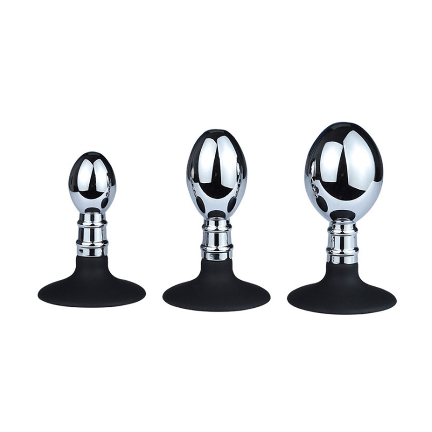 Metal Silicone Base Anus Plug Small Curved Masturb