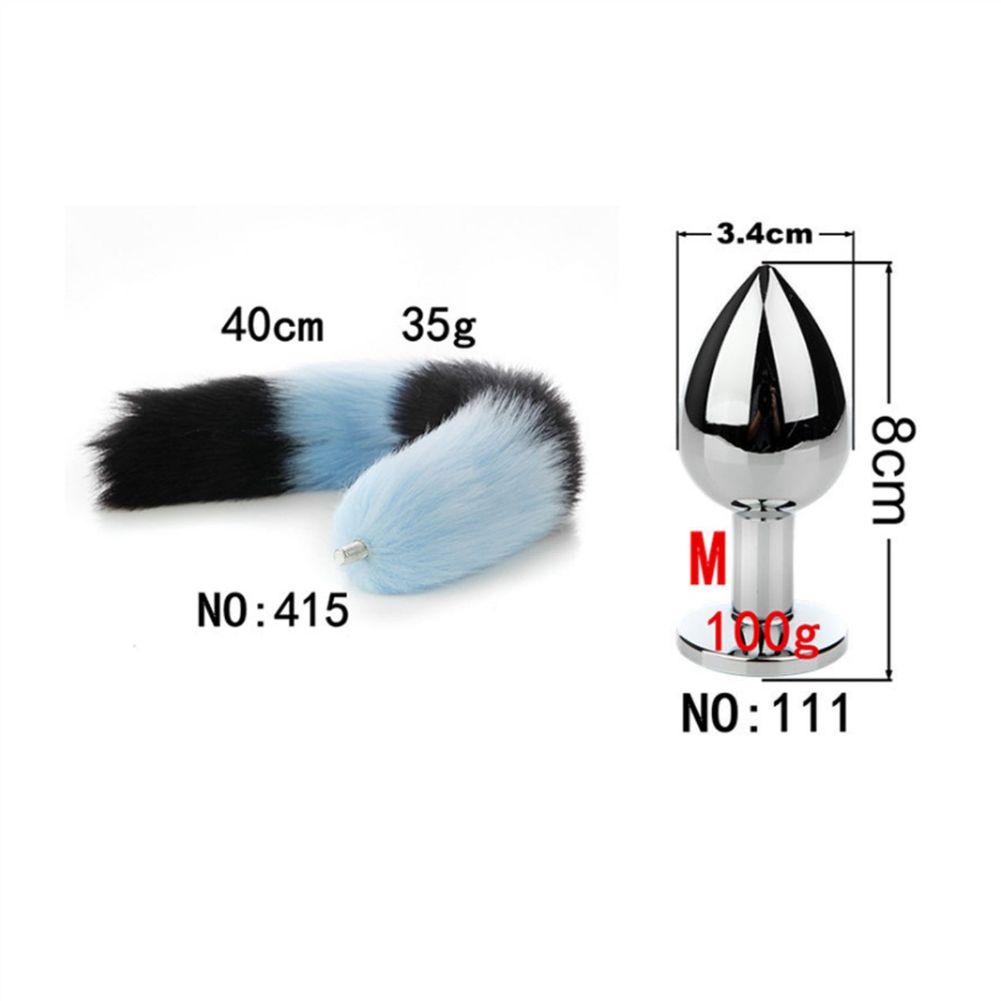 Removable Imitation Fox Tail Anal Plug For Couple