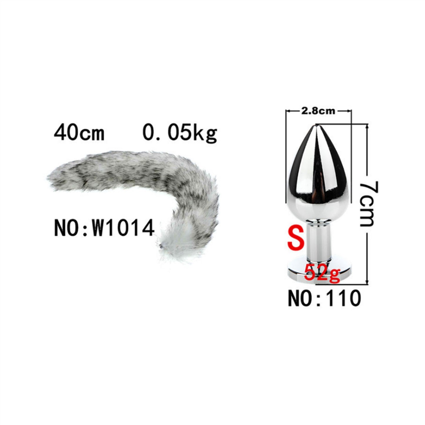 Removable Imitation Fox Tail Anal Plug For Couple