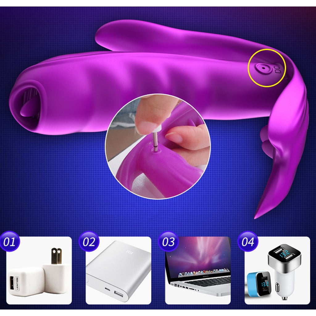 7 Frequency Vibration Purple Butterfly Type Wirele