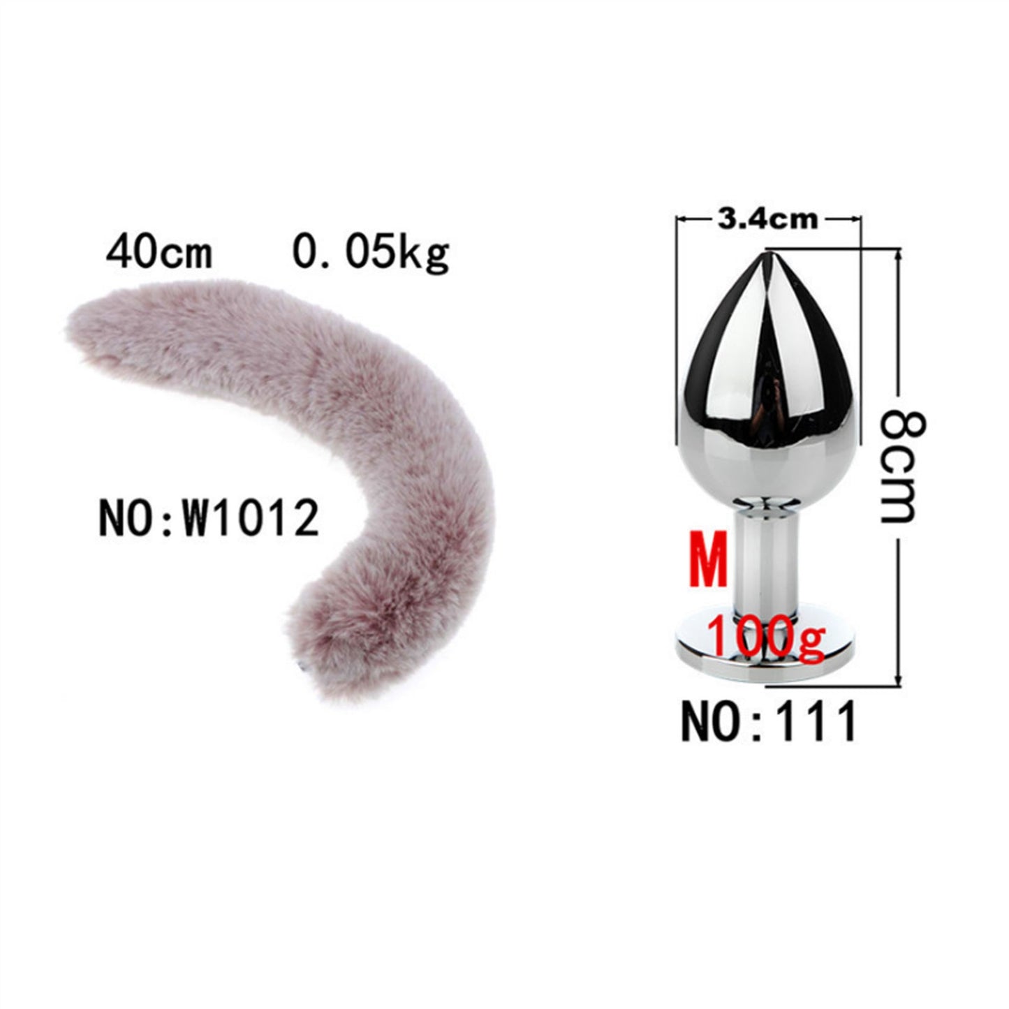 Removable Imitation Fox Tail Anal Plug For Couple