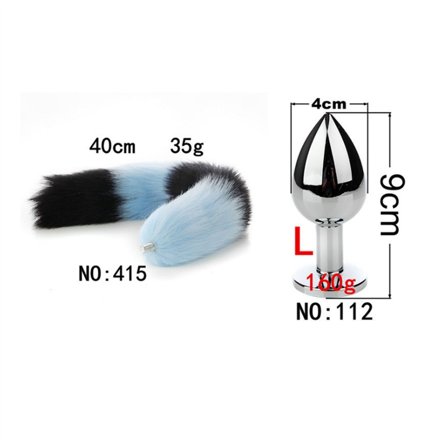 Removable Imitation Fox Tail Anal Plug For Couple