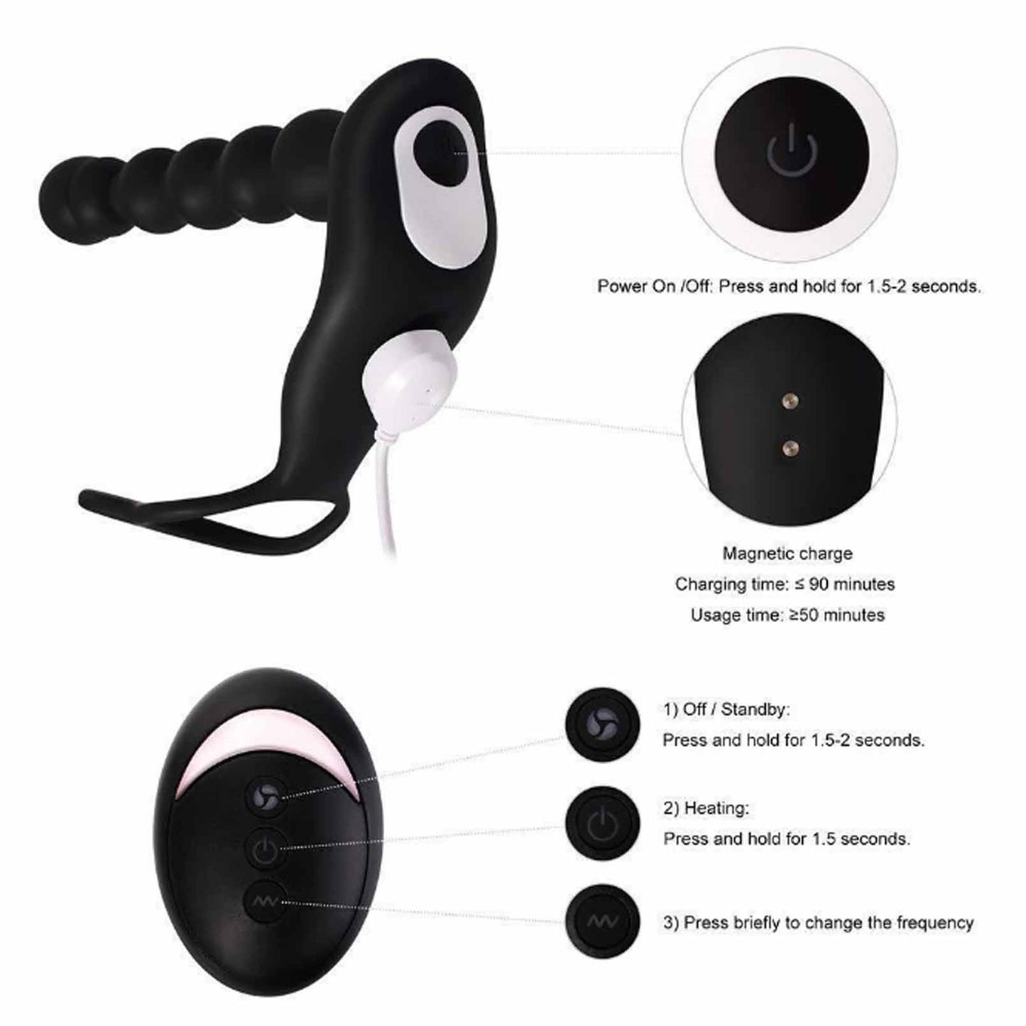 Sex Toys for Men Anal Plug Prostate Massager with