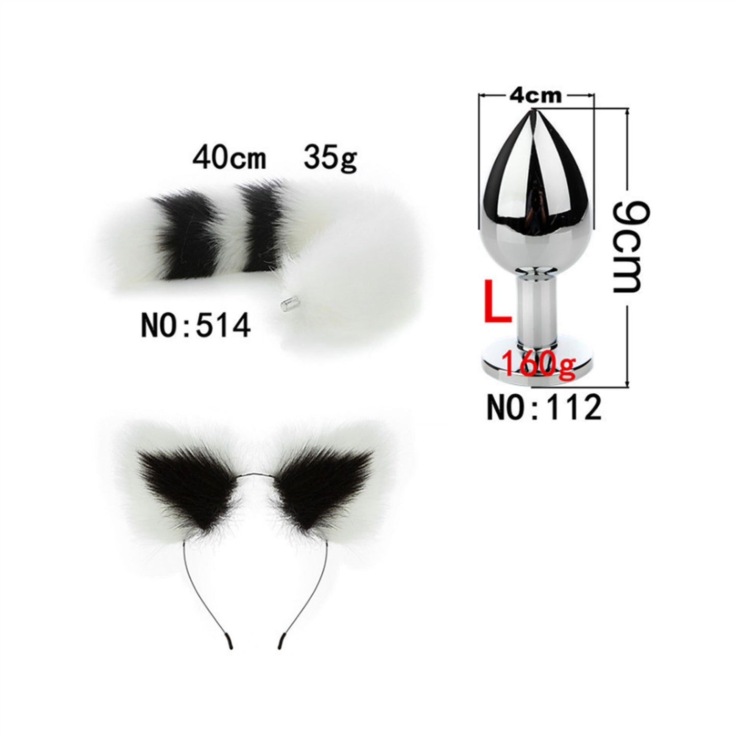 Faux Fox Tail Anal Plug Ear Hairpin Set Cosplay Ad