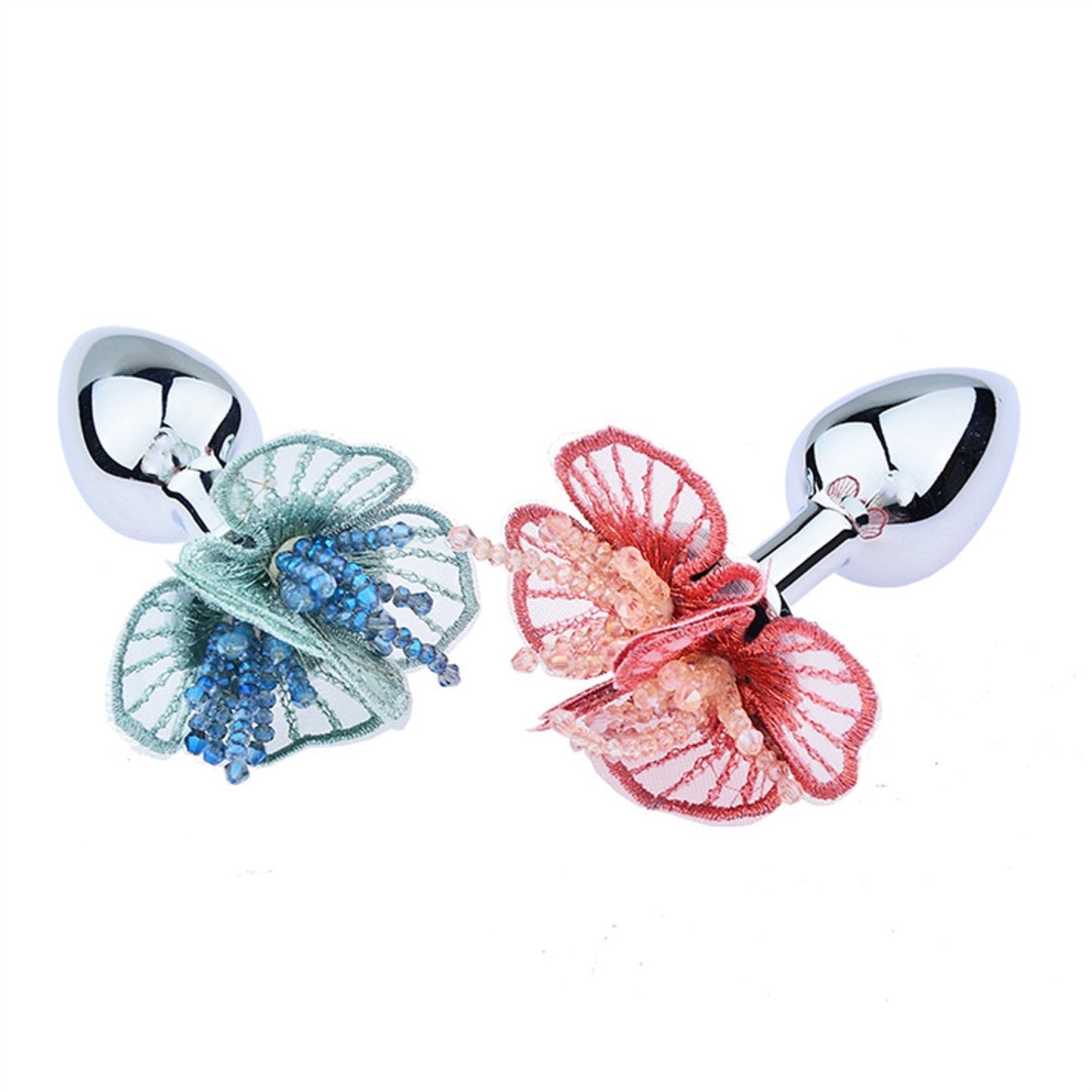 Adult Toy Flower Petal Bud Metal Anal Plug Ring Fo