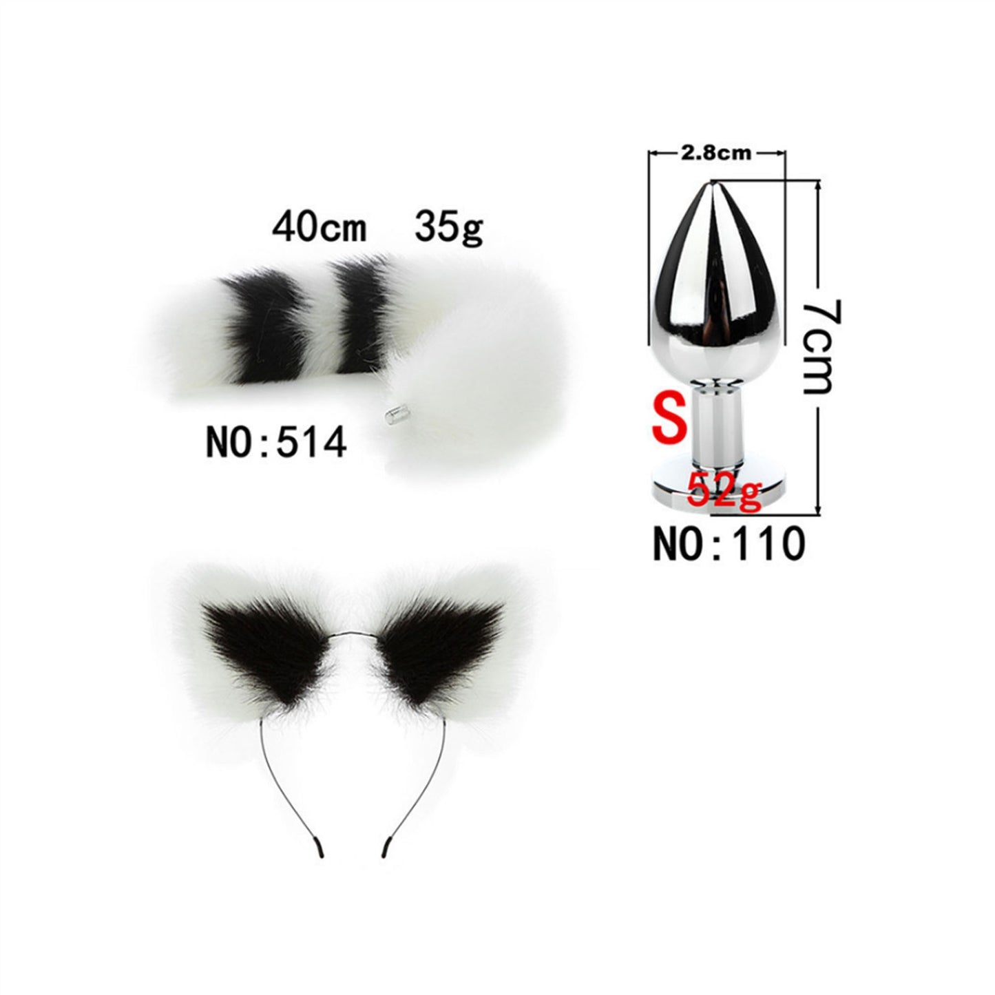Faux Fox Tail Anal Plug Ear Hairpin Set Cosplay Ad
