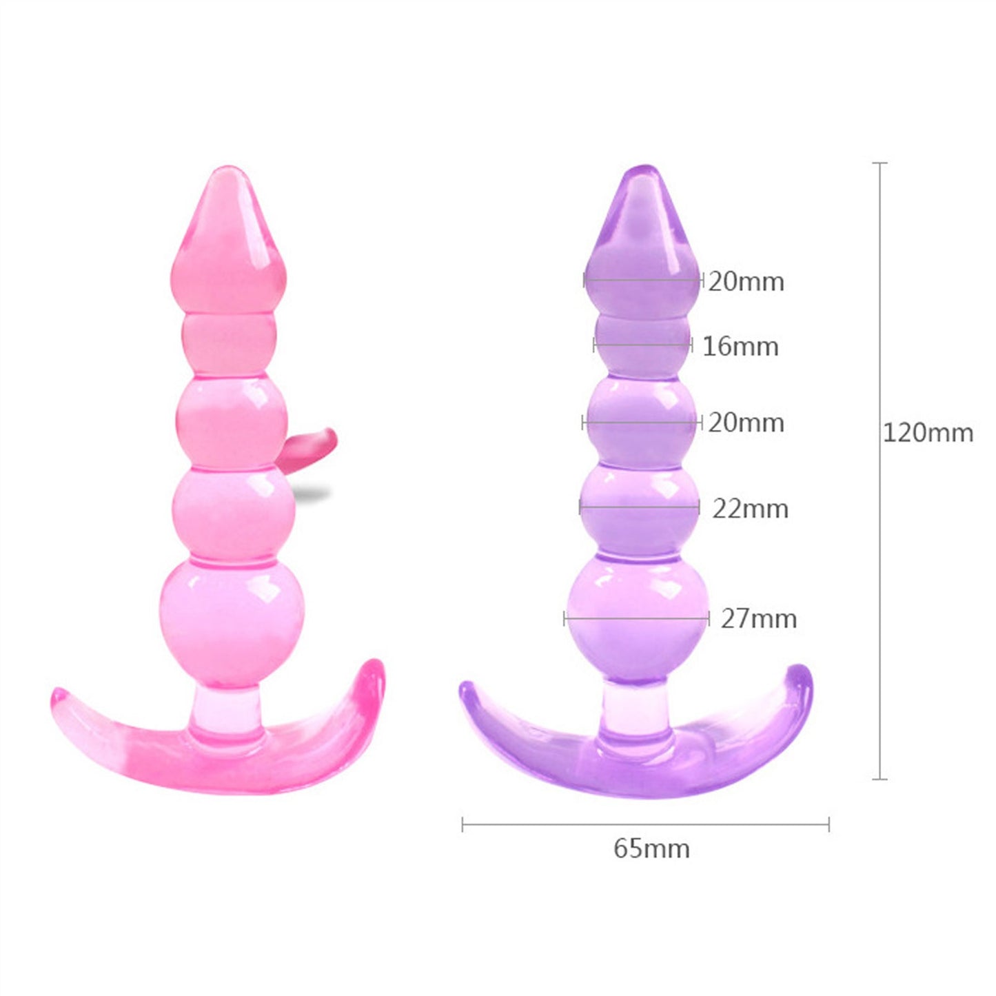 Five Beads Crystal Glass Adult Toy Metal Anal Plug