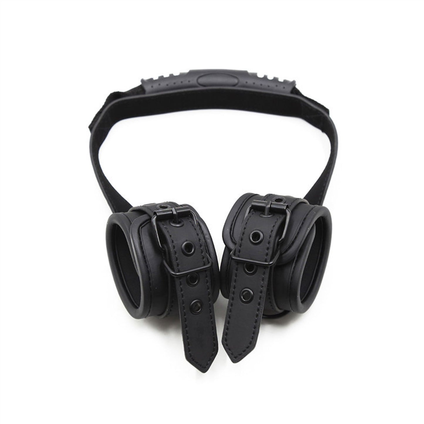 PU leather Handcuffs Gold Rivet Chain Cuff Punk Ro