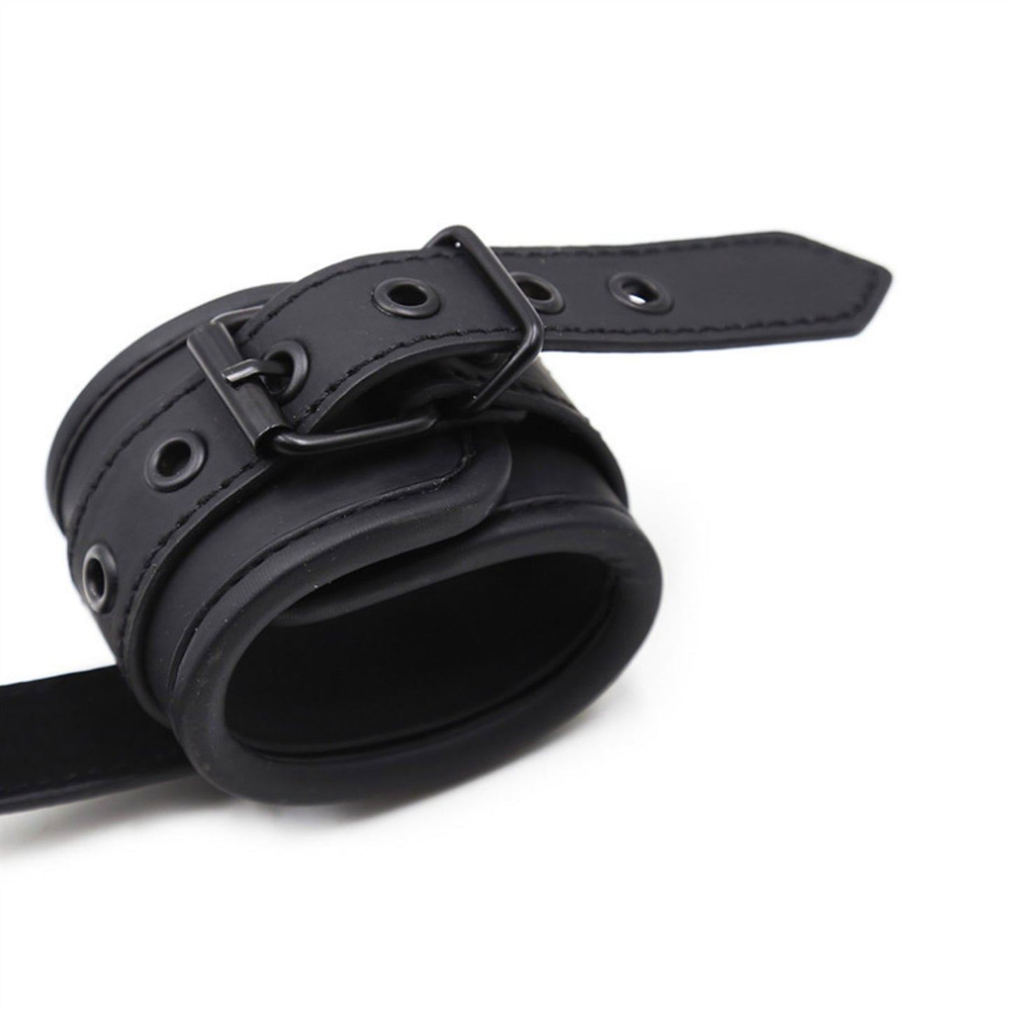 PU leather Handcuffs Gold Rivet Chain Cuff Punk Ro