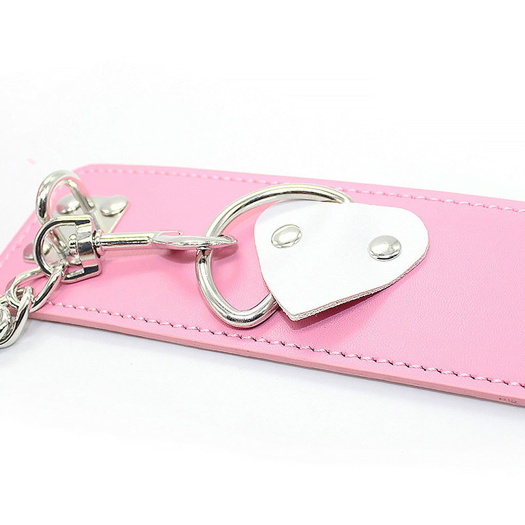 PU Leather Heart Adjustment Handcuffs Leg Cuffs Se