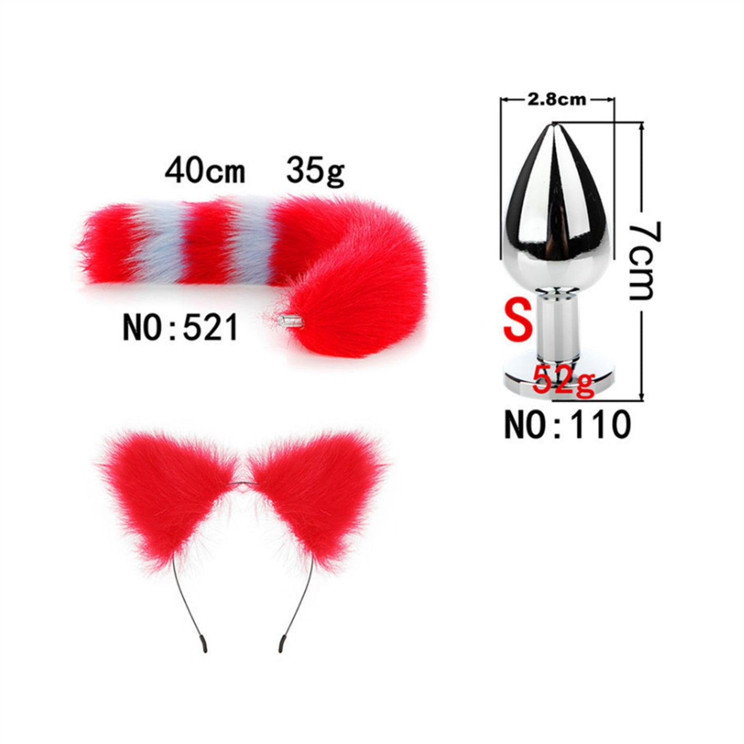 Faux Fox Tail Anal Plug Ear Hairpin Set Cosplay Ad