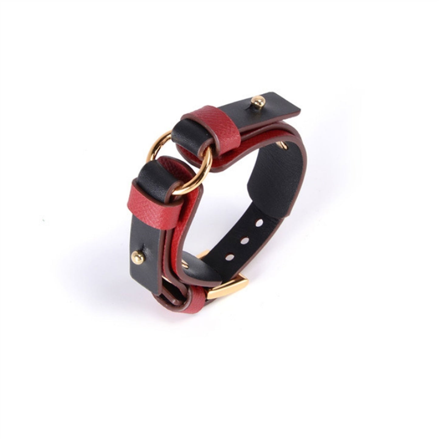 PU Leather Choker Collar Bracelet With Chain Adjus