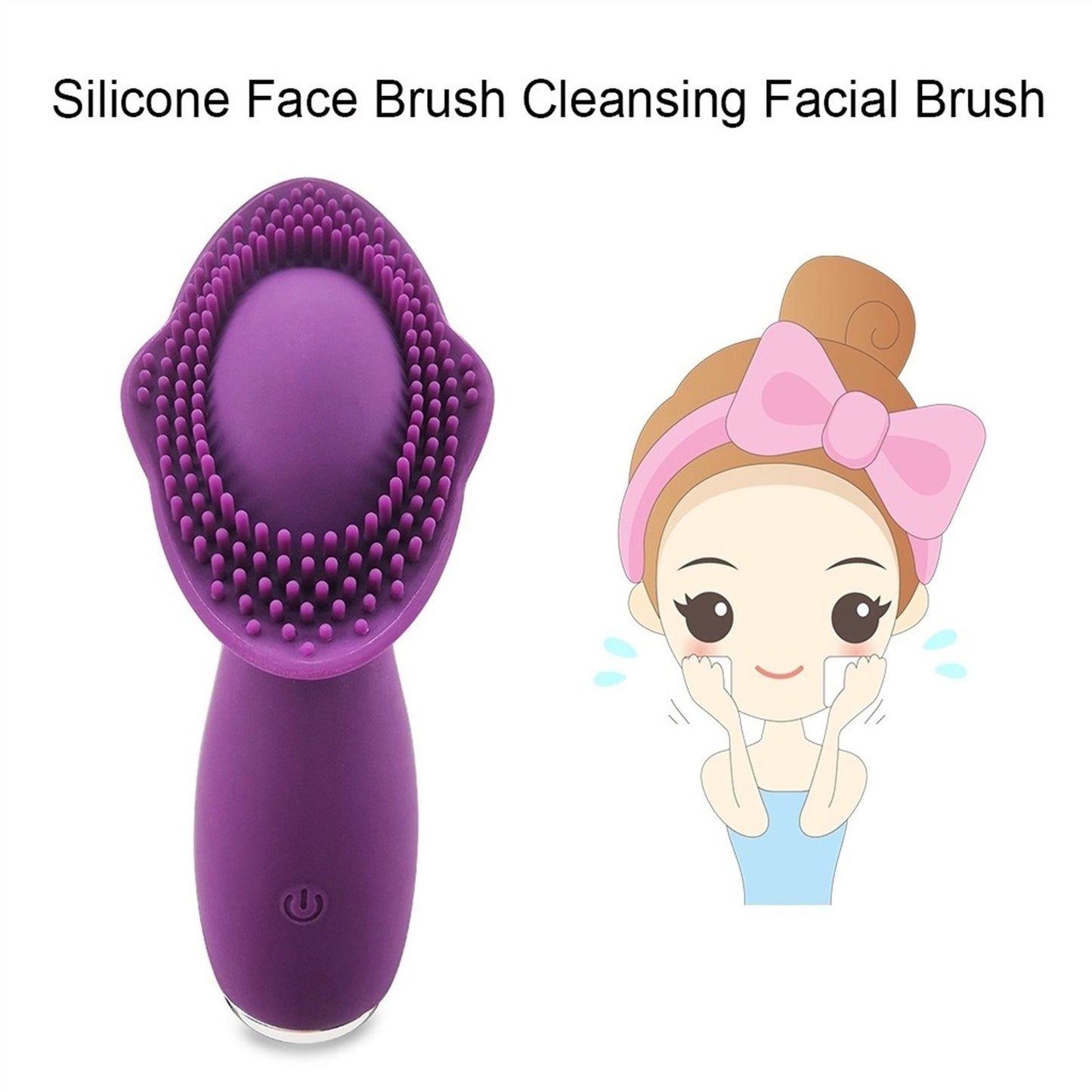 10 Frequency Vibration Stick Silicone Face Brush C