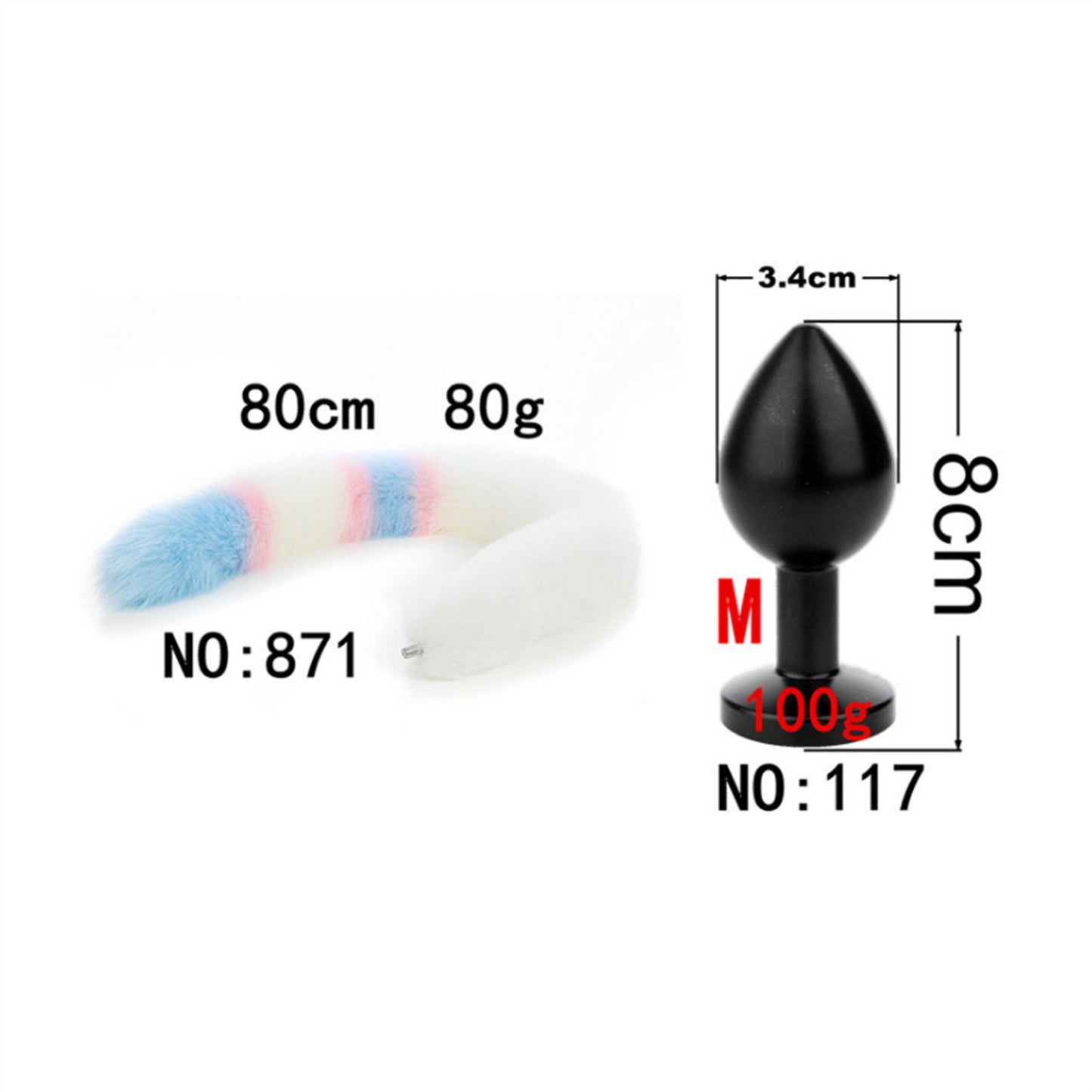 Removable Imitation Fox Tail Anal Plug For Couple