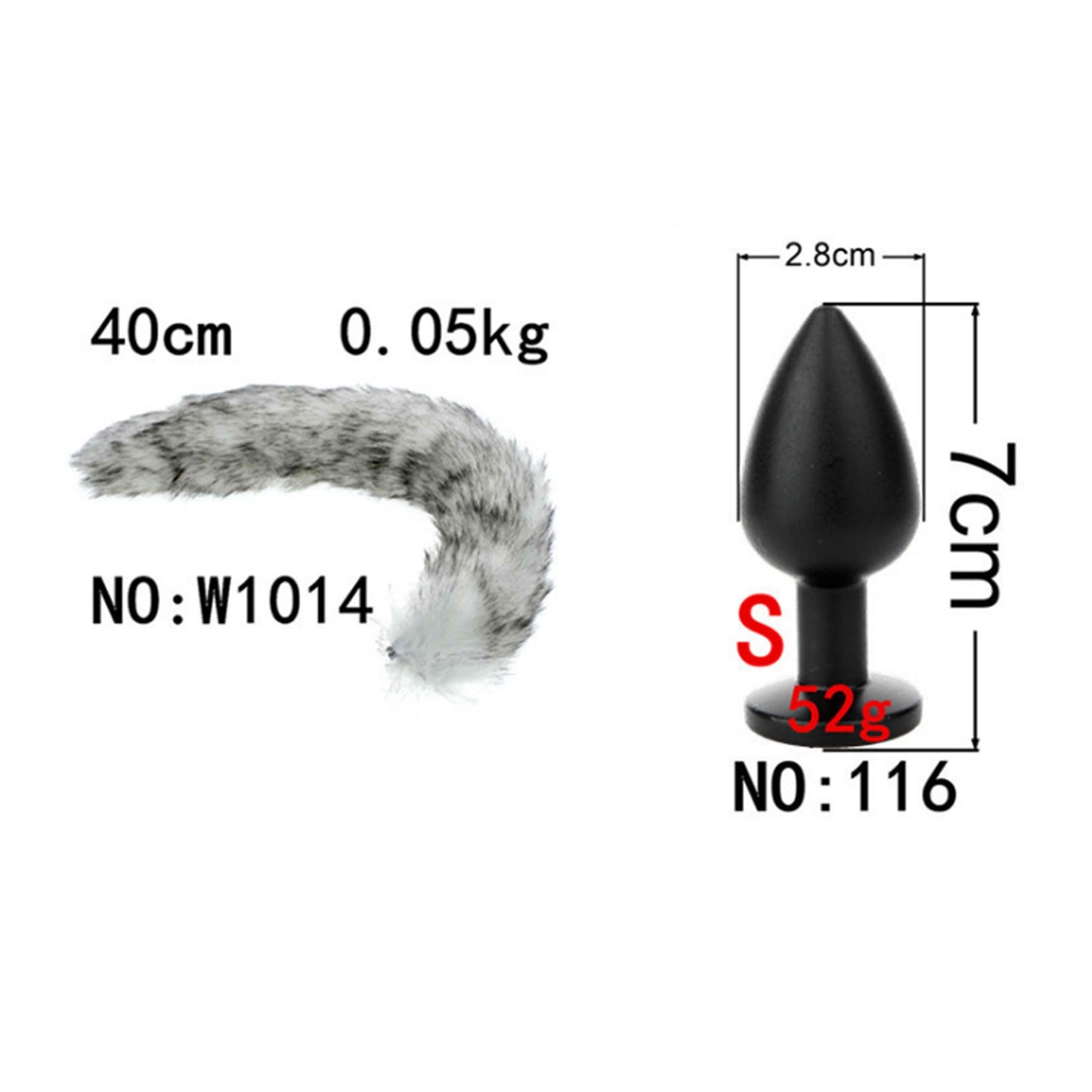 Removable Imitation Fox Tail Anal Plug For Couple