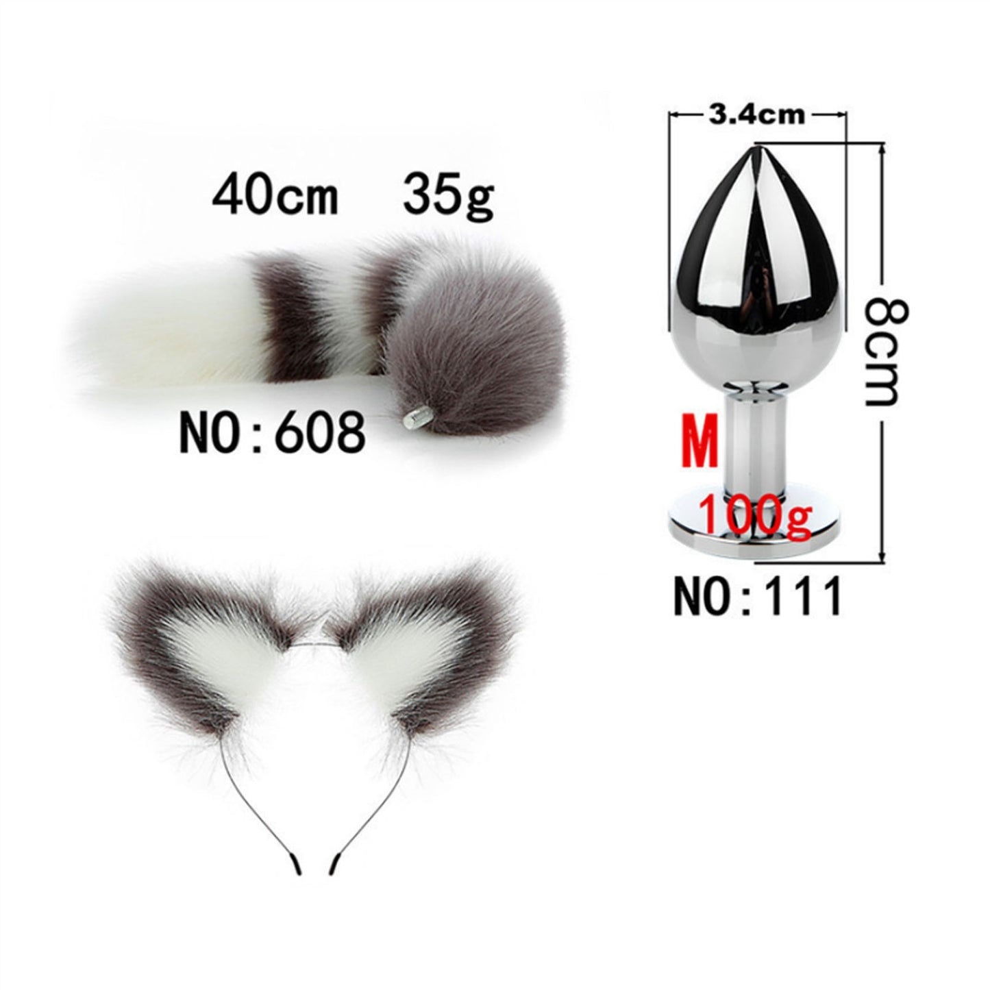 Faux Fox Tail Anal Plug Ear Hairpin Set Cosplay Ad