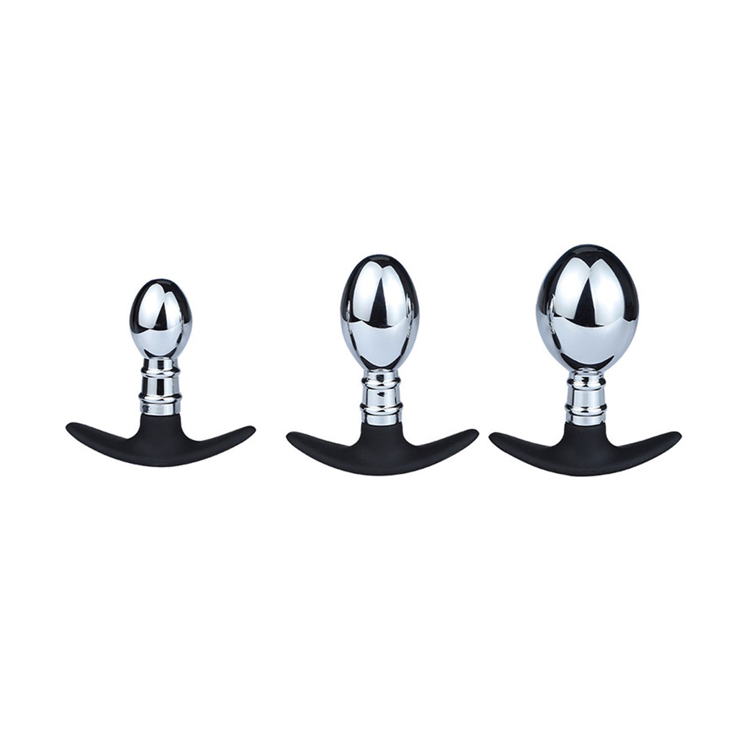 Metal Silicone Base Anus Plug Small Curved Masturb