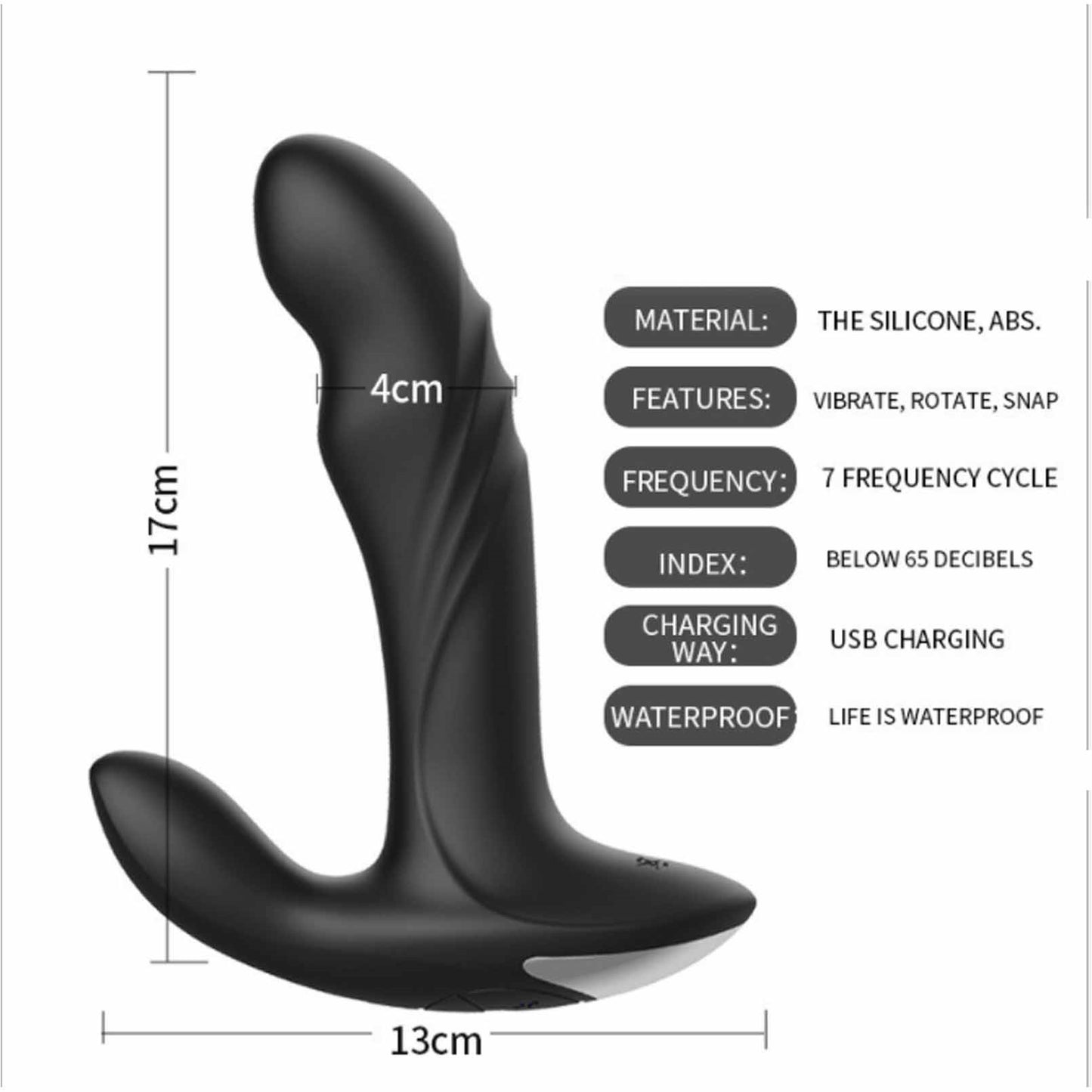 Dual Motors Vibrating Anal Vibrator for Men with R