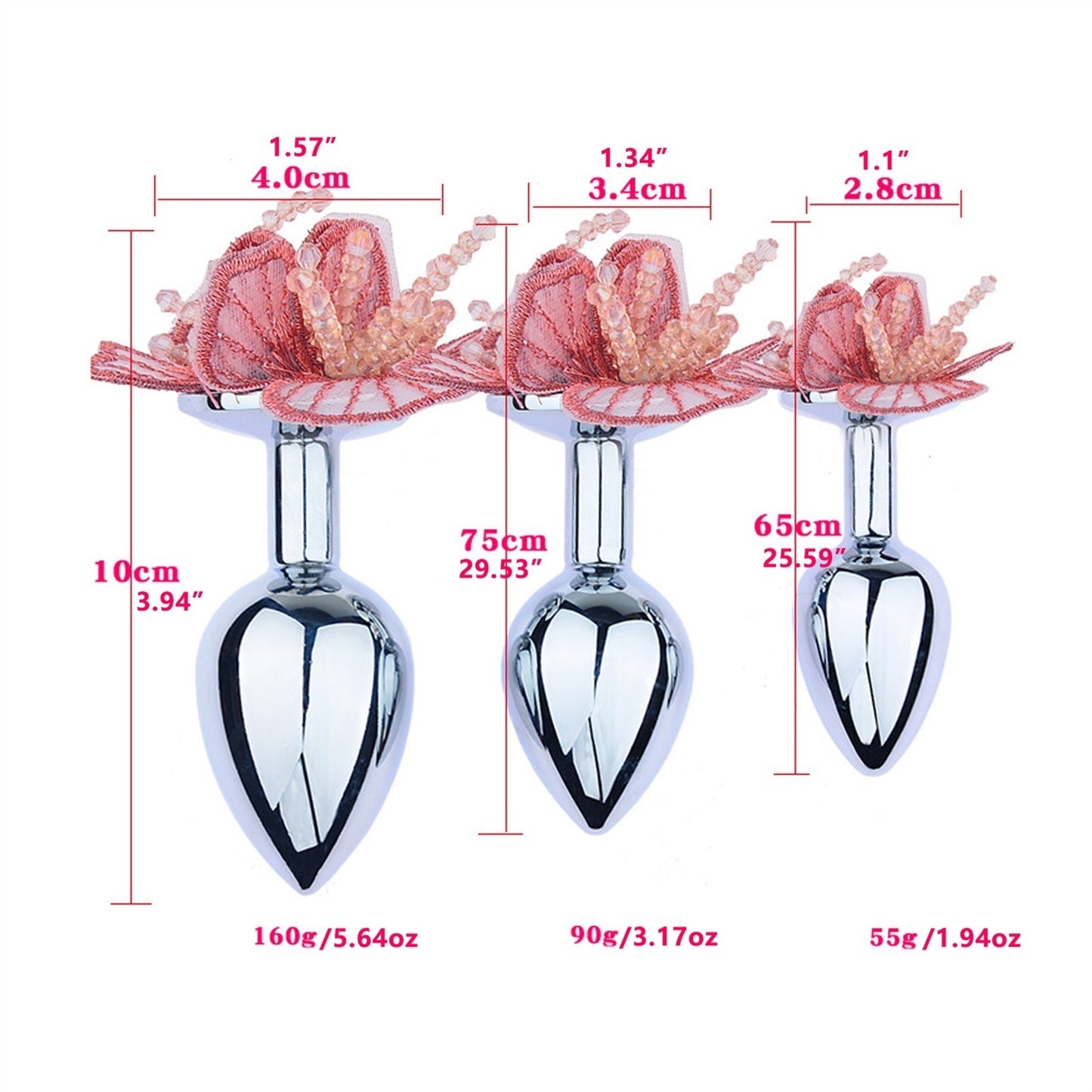 Adult Toy Flower Petal Bud Metal Anal Plug Ring Fo