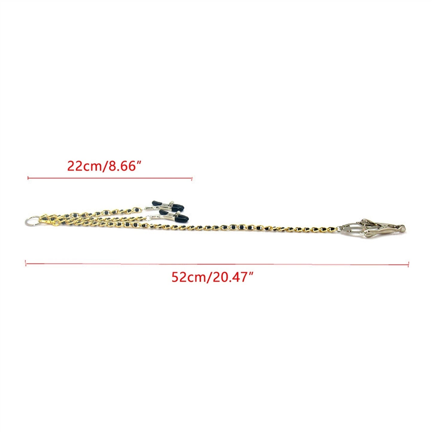 Body Chain With Metal Adjustable Clip Nipple Clamp