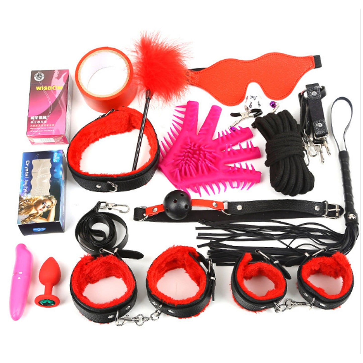 17-piece Set Bedding Toys Black PU Leather Horse W