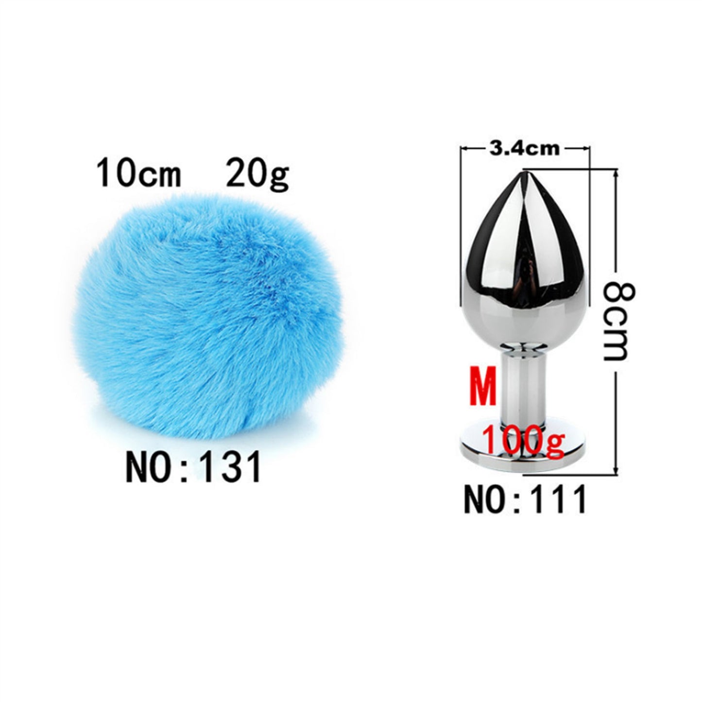 Detachable Imitation Rabbit Ball Tail Anal Plug Fo