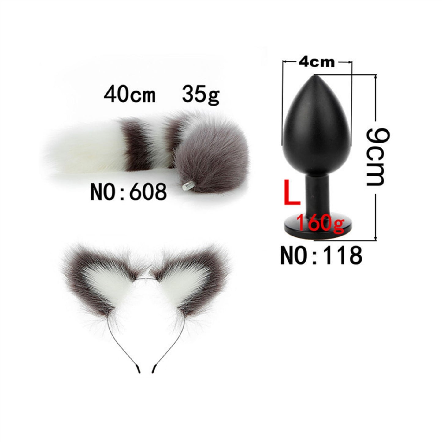 Faux Fox Tail Anal Plug Ear Hairpin Set Cosplay Ad