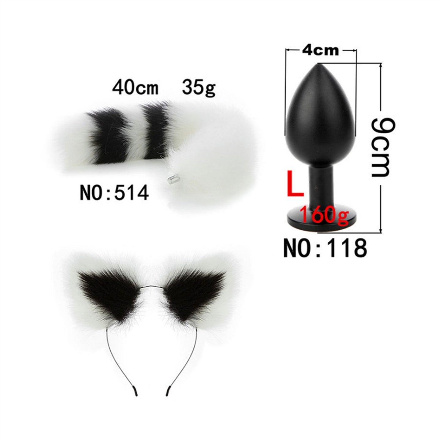 Faux Fox Tail Anal Plug Ear Hairpin Set Cosplay Ad