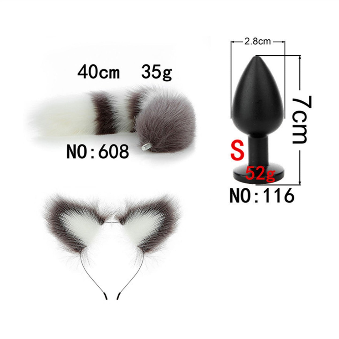 Faux Fox Tail Anal Plug Ear Hairpin Set Cosplay Ad